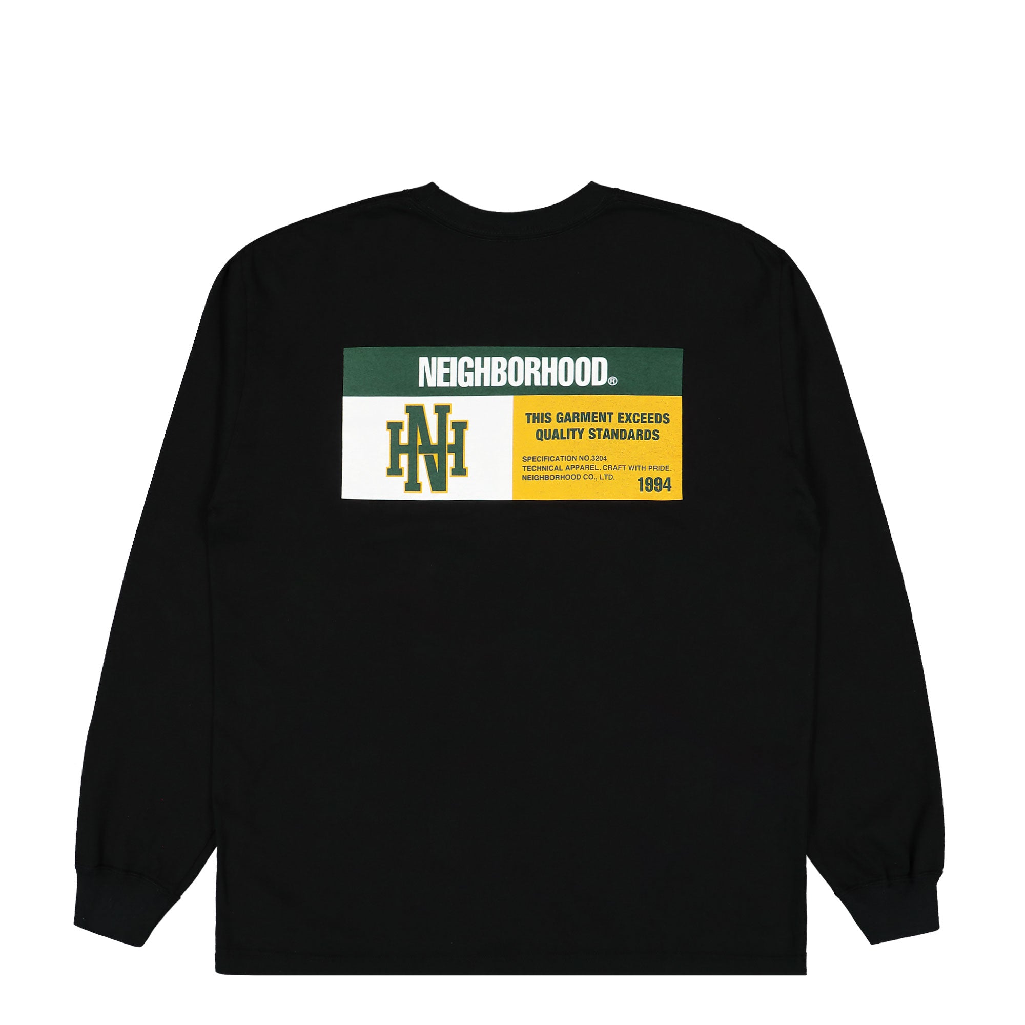 Neighborhood NH. Tee LS-8 Black Longsleeves Close-up | Overkill