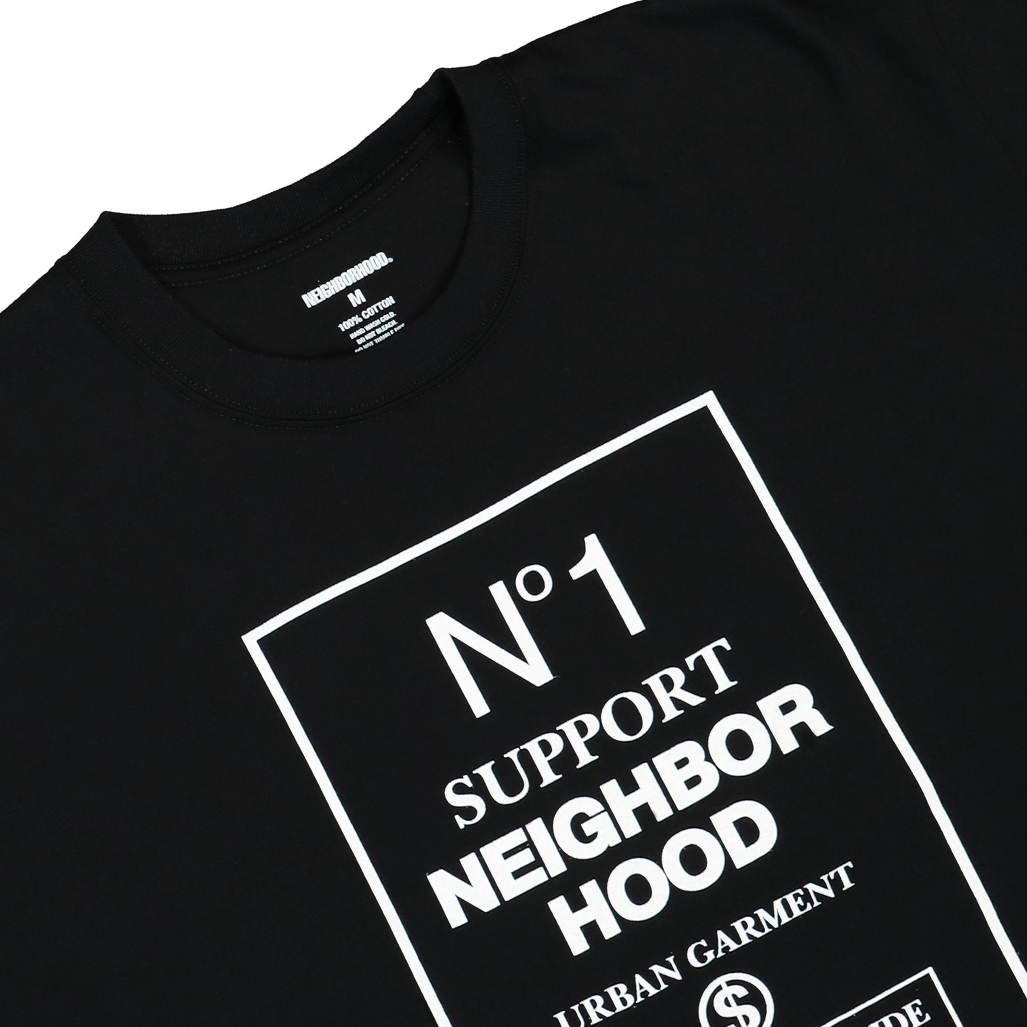 Neighborhood NH. Tee SS-15 Black T-Shirts Close-up | Overkill