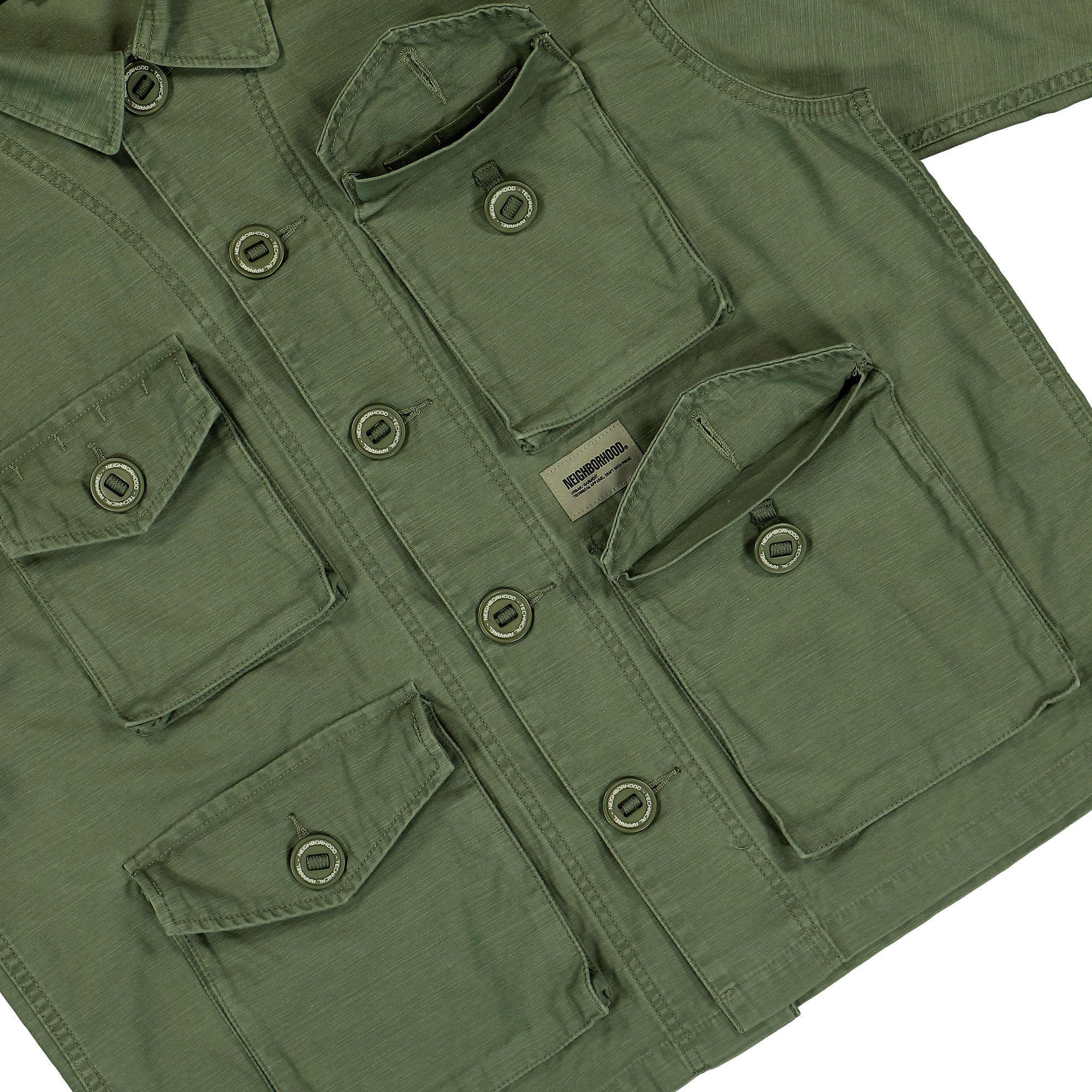 Neighborhood BDU Shirt LS Olive Drab Shirts Detailfoto | Overkill