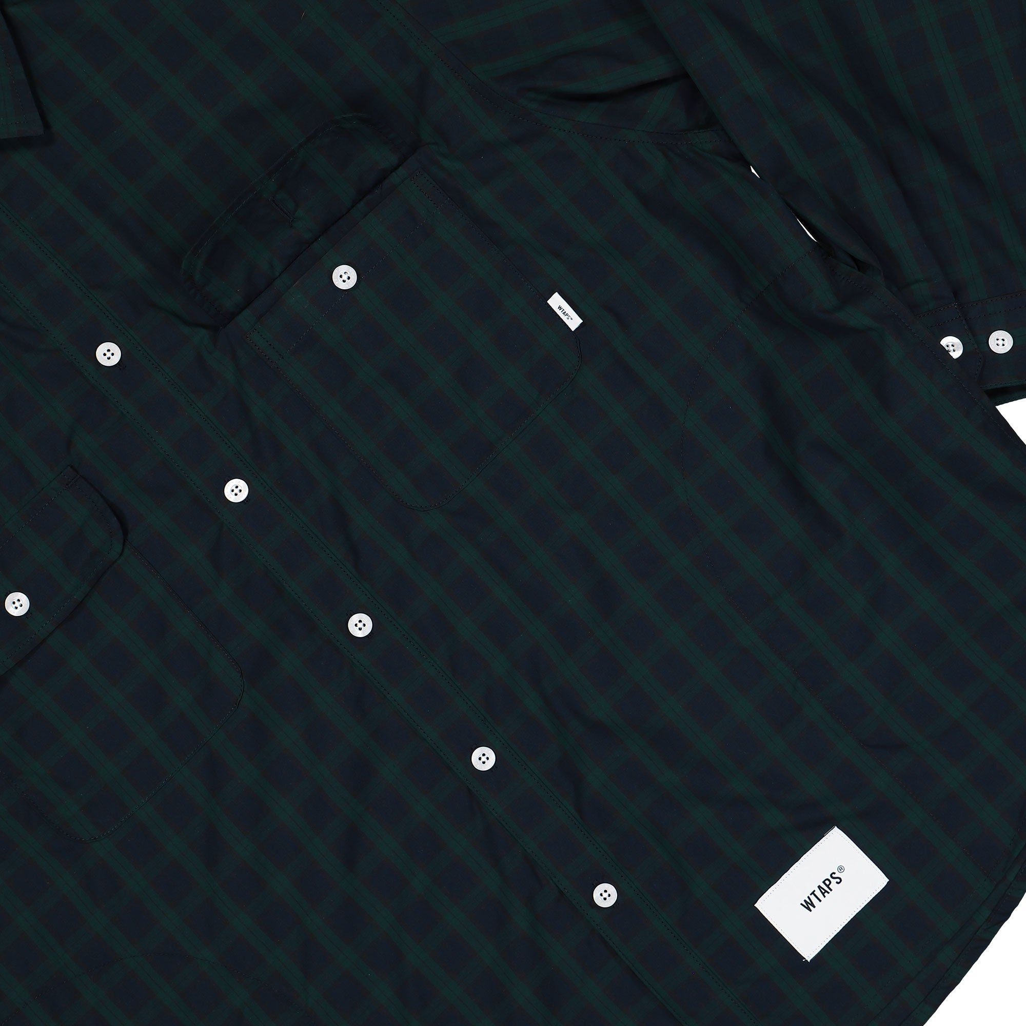 WTAPS WCPO 01 / LS / Cotton. Broadcloth. Textile Green Shirts 251TQDT-PTM02 Detail View 4 | Overkill
