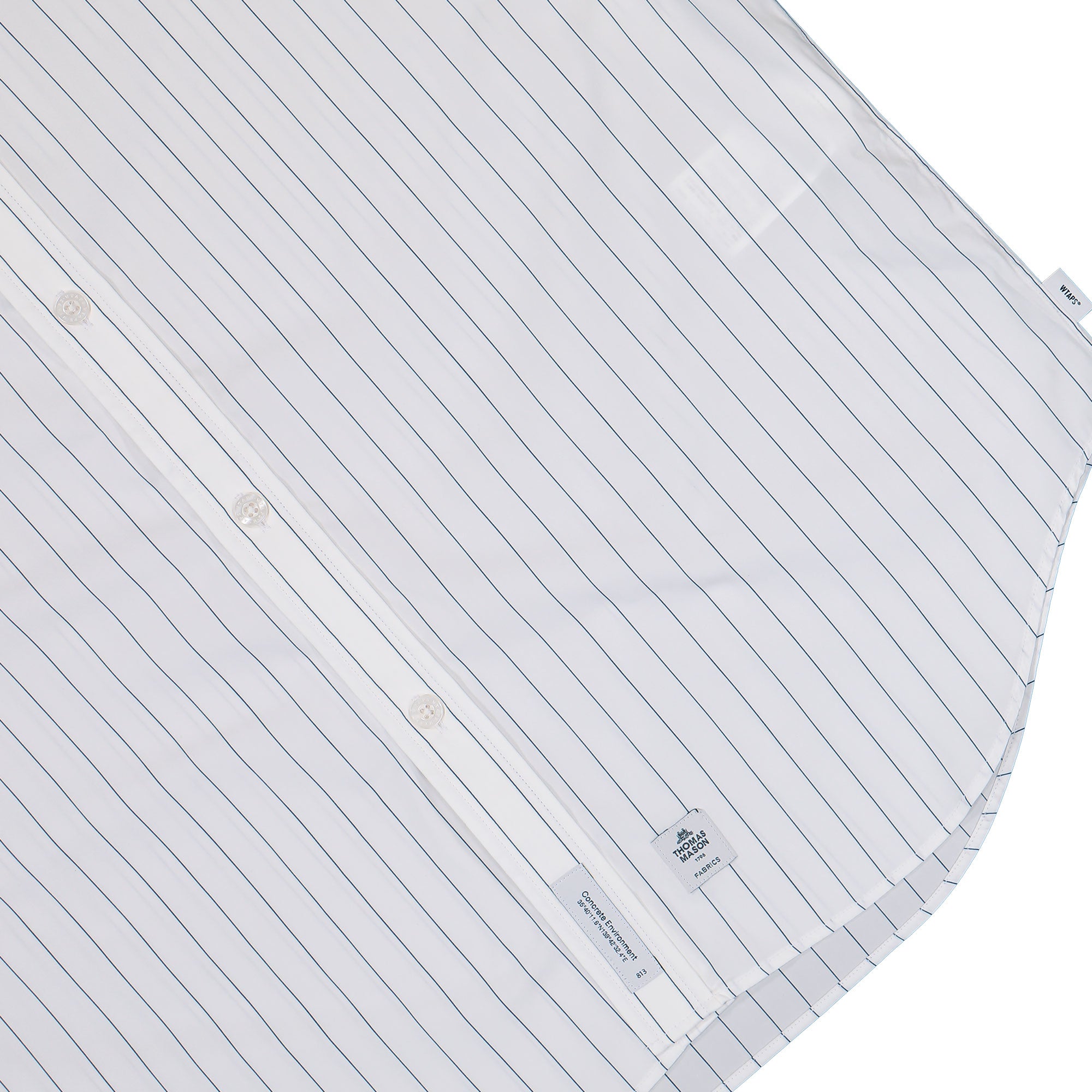 WTAPS BD 03 / SS Cotton. Broadcloth. Textile. Thomas Mason Blue Shirt 251TQDT-SHM07 / Blue Detail View 1 | Overkill