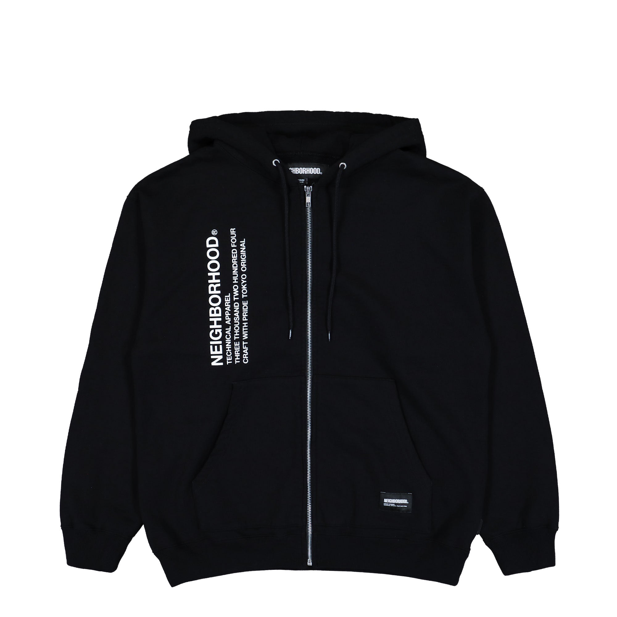 Neighborhood Solid Sweat Zip Hoodie LS Black Hoodies 251UWNH-CSM05 | Overkill