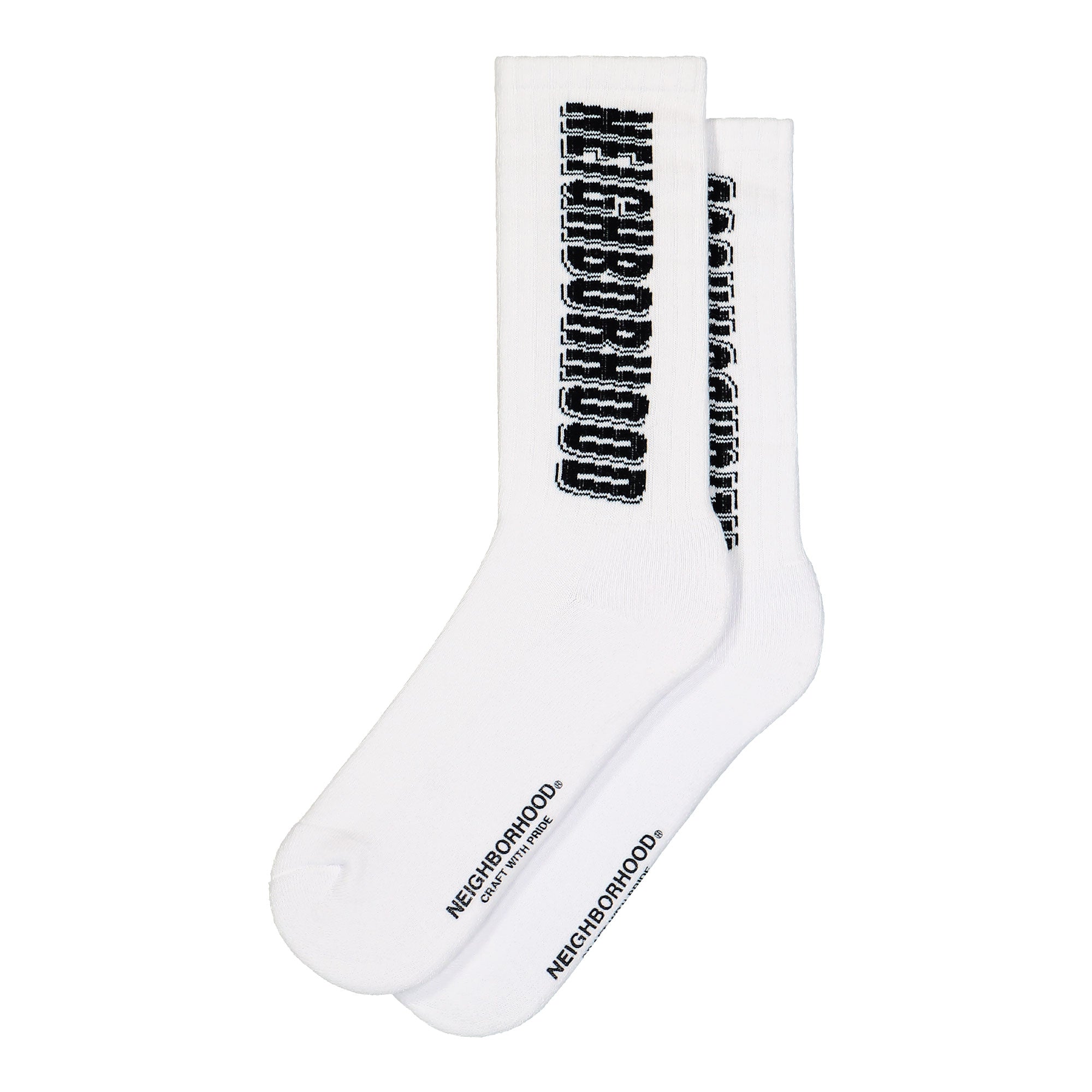 Neighborhood Logo Socks White Socks 251WINH-UWM02 / White | Overkill