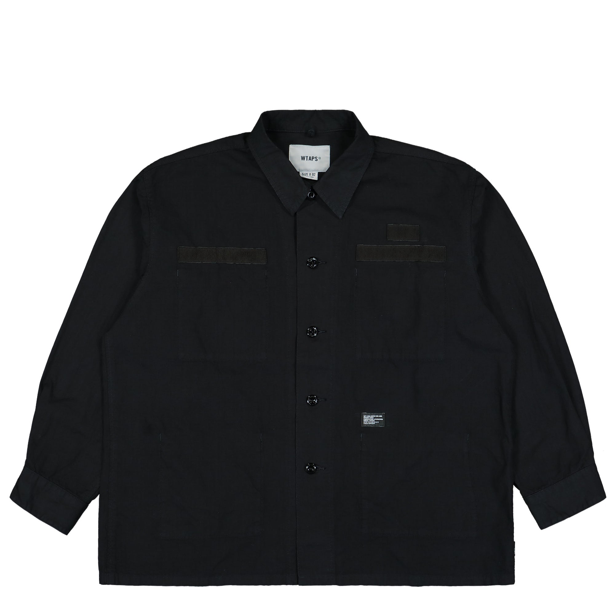 WTAPS JMOD 02 / LS / Cotton. Ripstop Black Shirts 251WVDT-SHM02 / Black | Overkill