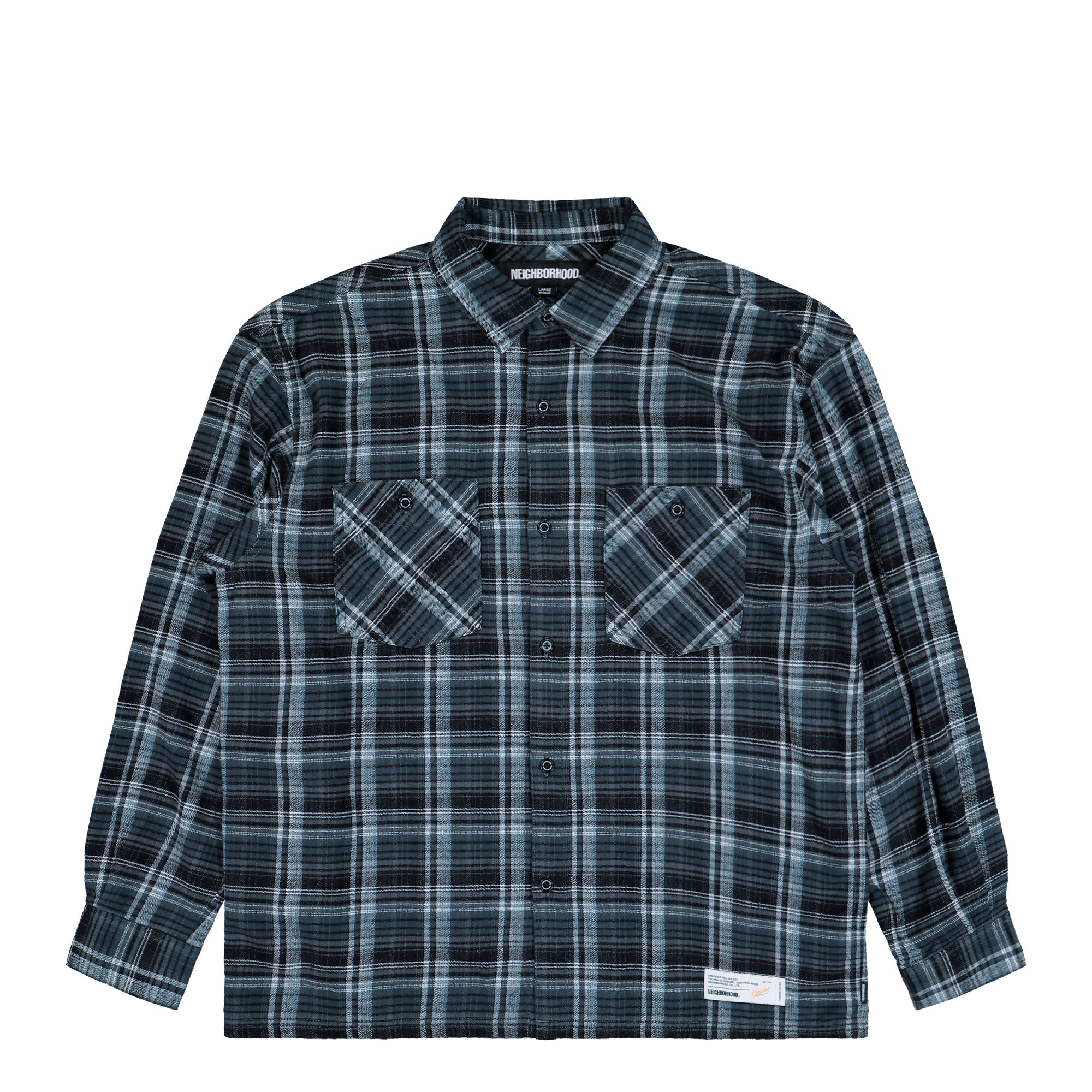 Neighborhood Clan Tartan Check Shirt LS Gray Shirts 252ARNH-SHM01 / Gray | Overkill