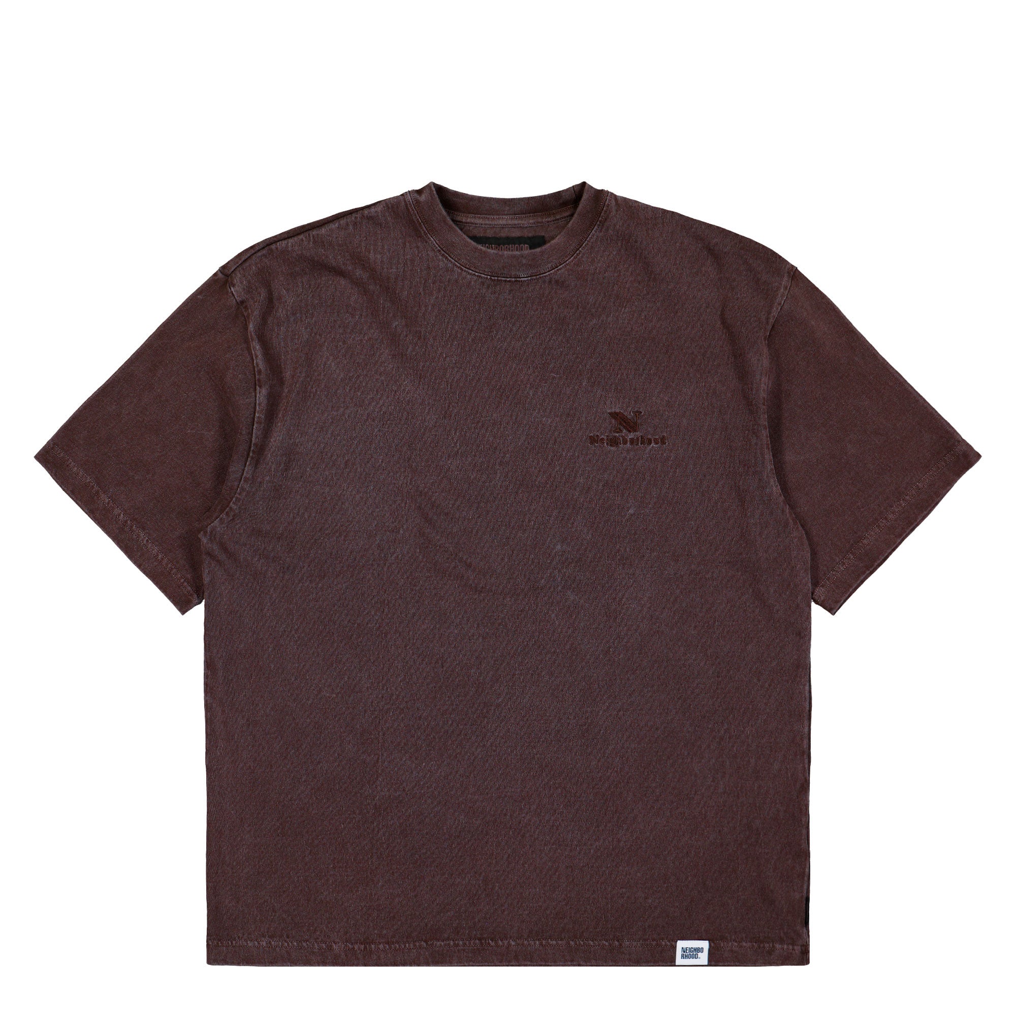 Neighborhood Pigment Dyed Crewneck SS Brown T-Shirts 252FPNH-CSM07 / Brown | Overkill