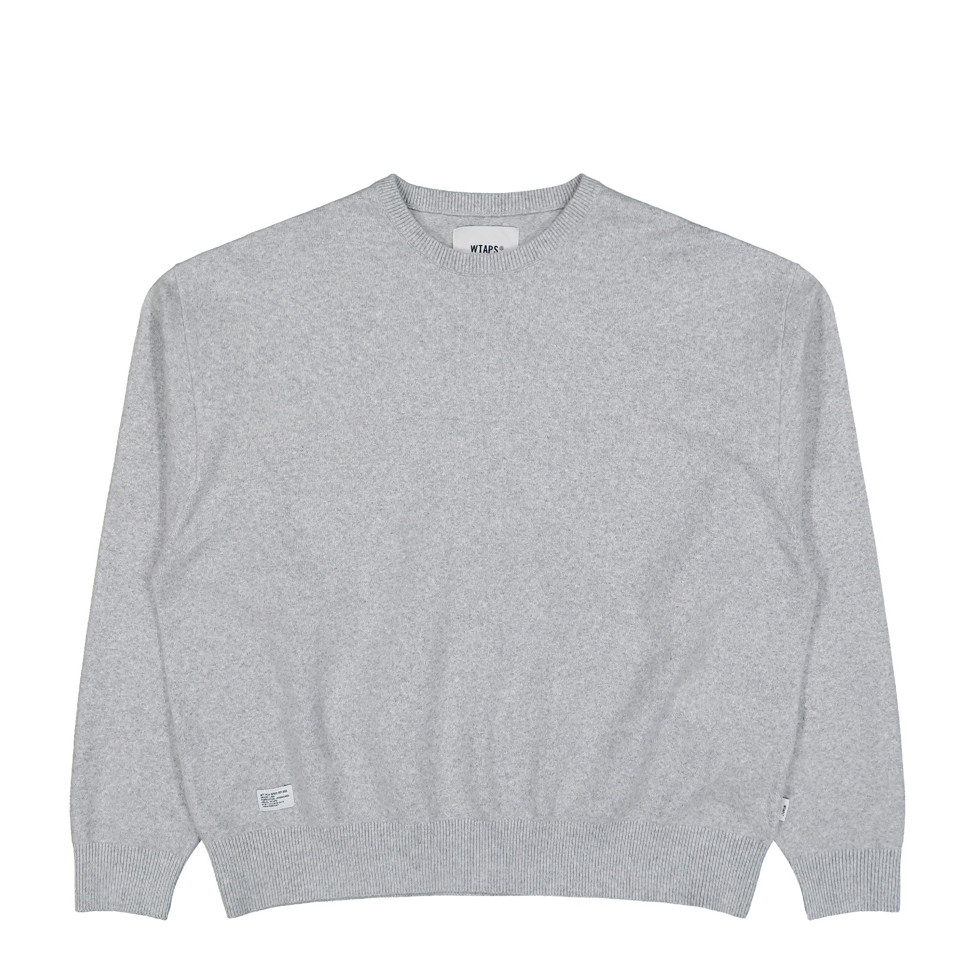 WTAPS Crew Neck / Sweater / NYCO Ash Gray Sweatshirts 252FZDT-KNM01 | Overkill