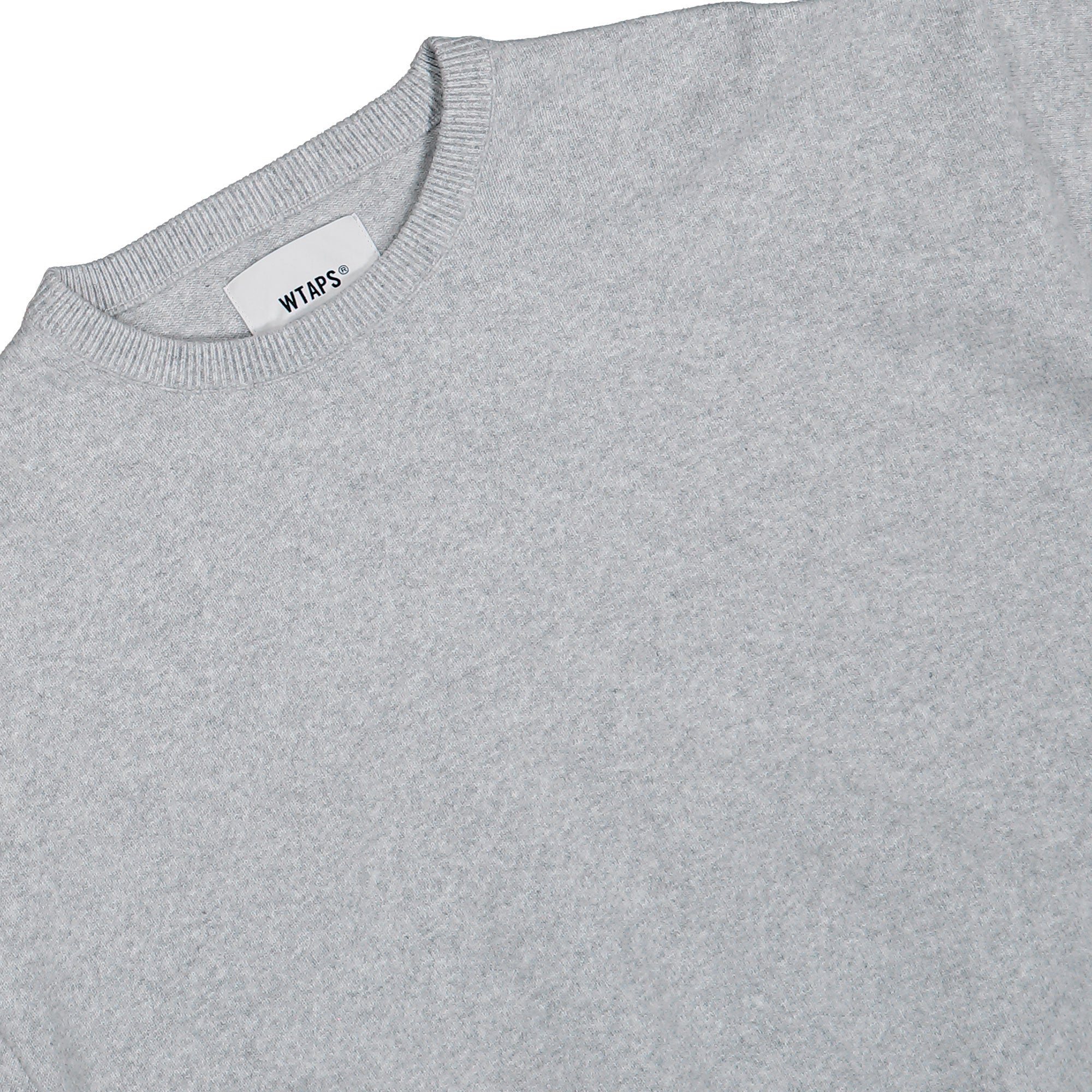 WTAPS Crew Neck / Sweater / NYCO Ash Gray Sweatshirts 252FZDT-KNM01 Detailfoto | Overkill