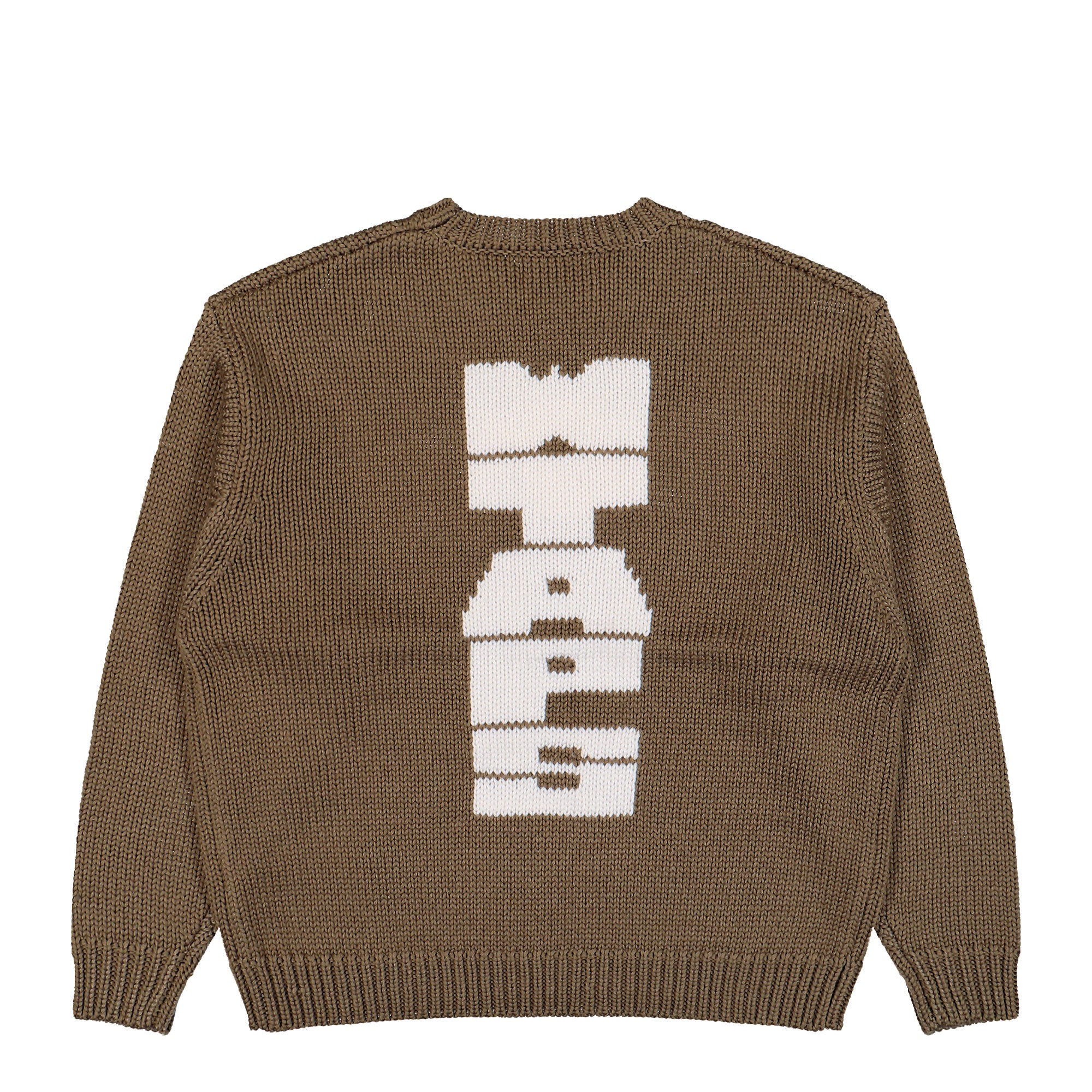 WTAPS Crew Neck CRE / Sweater / Poly Greige Sweatshirts 252MADT-KNM03 Close-up | Overkill