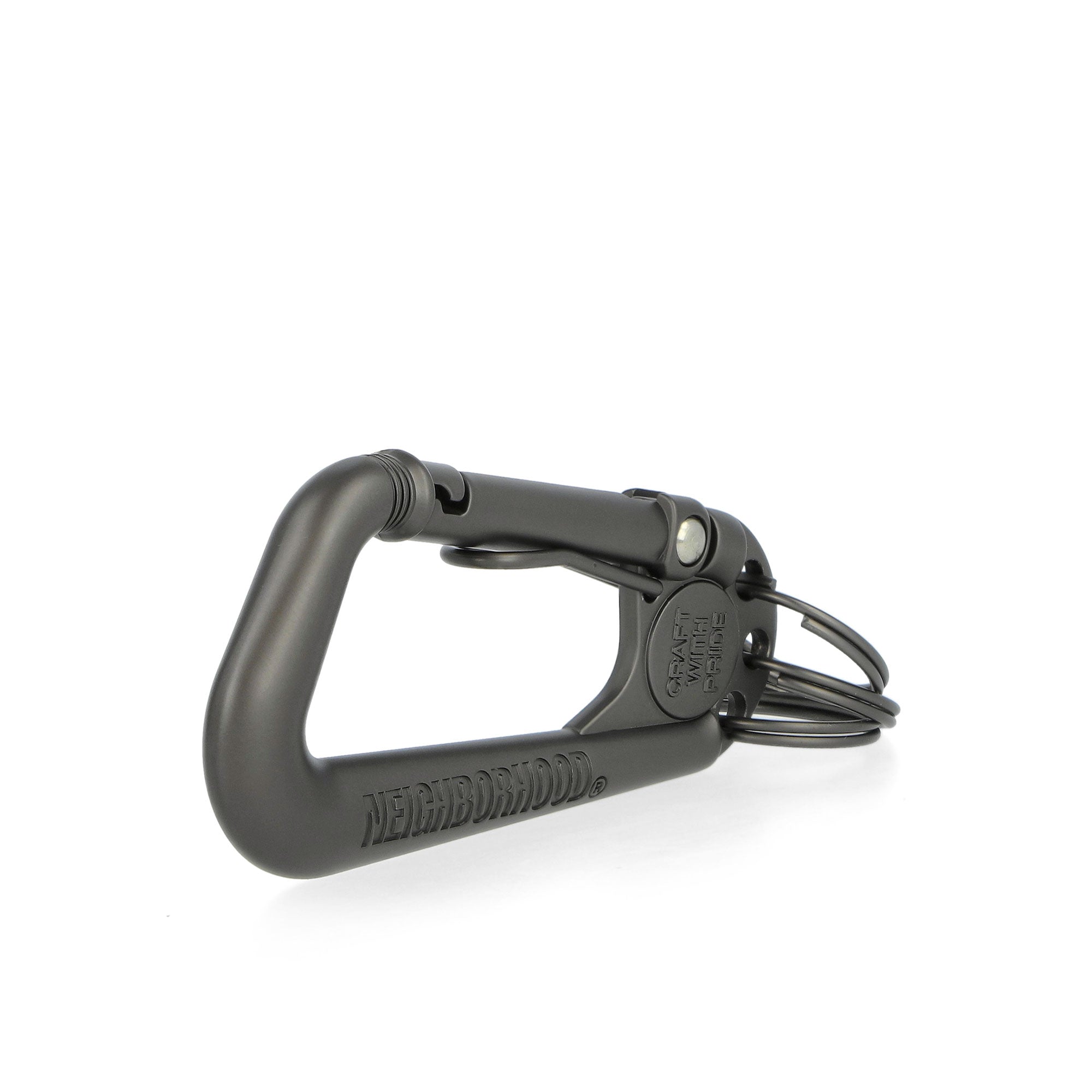 Neighborhood Carabiner Keyholder Gray Various 252MYNH-AC03 / Black Close-up | Overkill