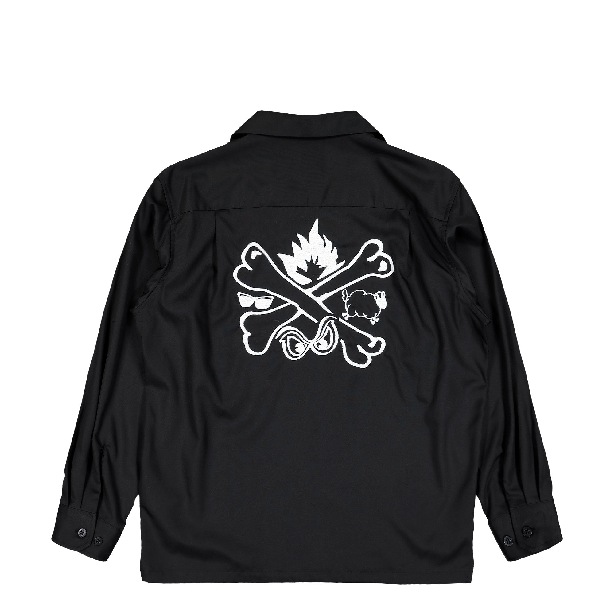 WTAPS EW / LS / CTLY. Twill Black Shirts 252TQDT-SHM06 / Black Close-up | Overkill