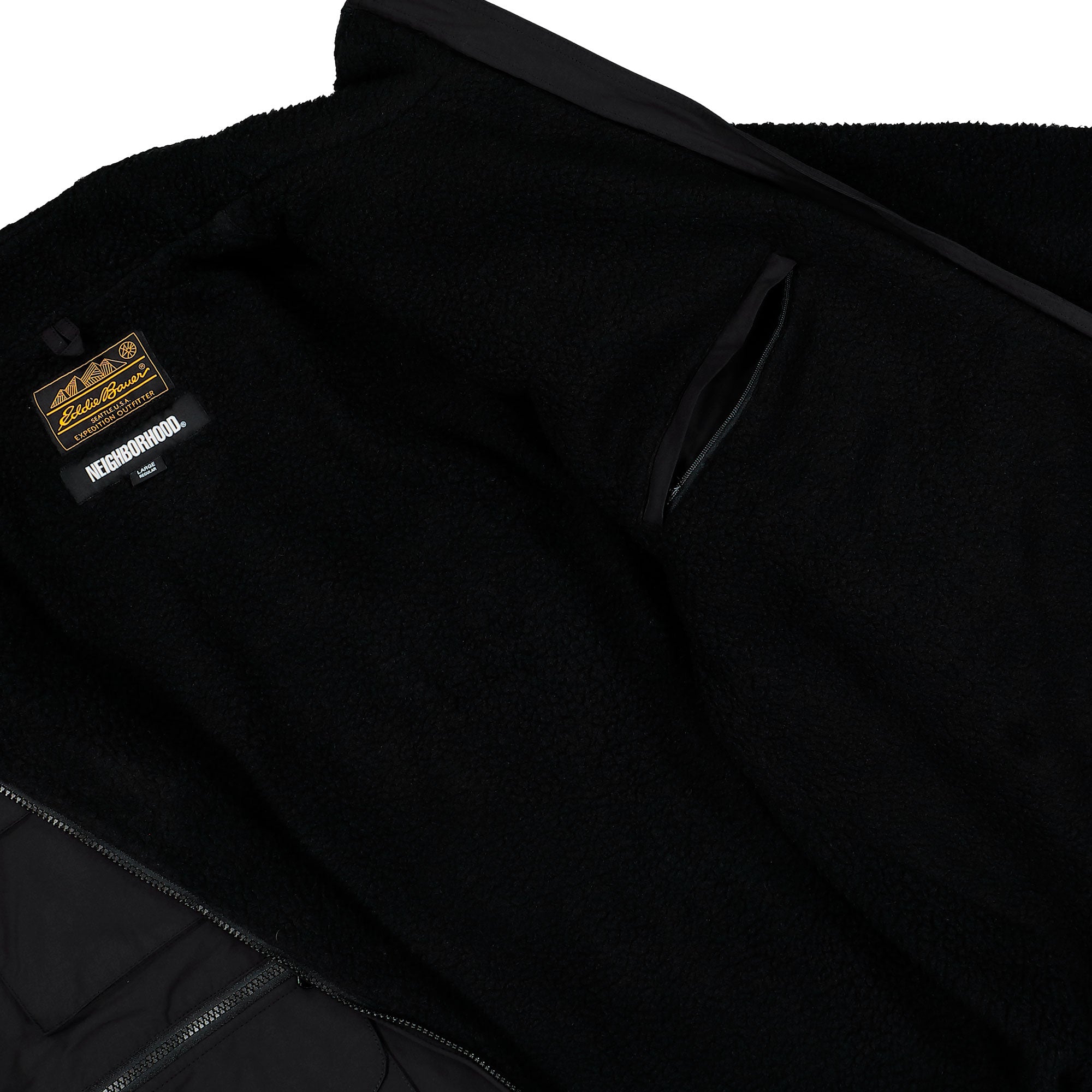 Eddie Bauer x Neighborhood Fleece Fishing Jacket Black Jackets 252ZMEBN-JKM02 Detail View 3 | Overkill