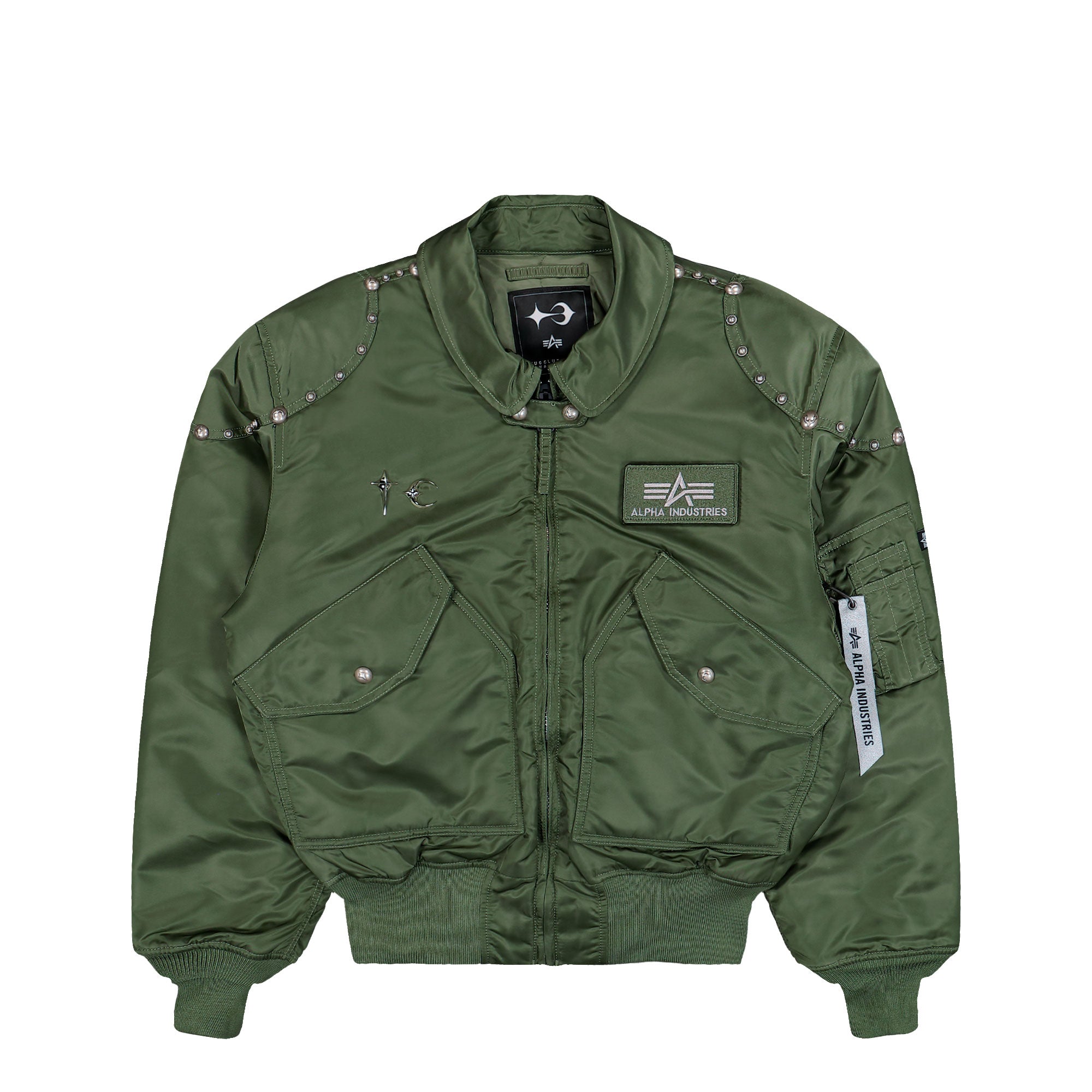 Thug Club x Alpha Industries CWU-45P Rivet Edition Sage Green Bomber & Varsity Jackets 258150-01 | Overkill