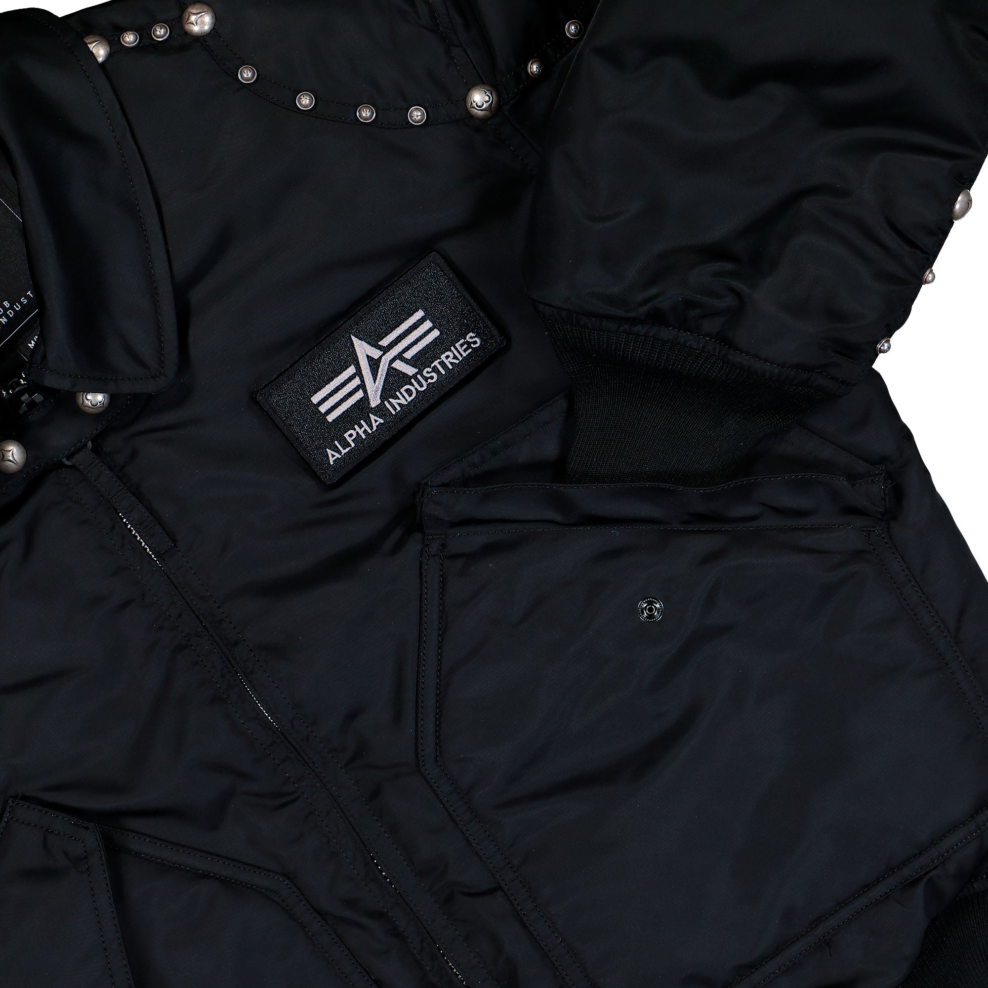Thug Club x Alpha Industries CWU-45P Rivet Edition Black Bomber & Varsity Jackets 258150-03 Detail View 2 | Overkill