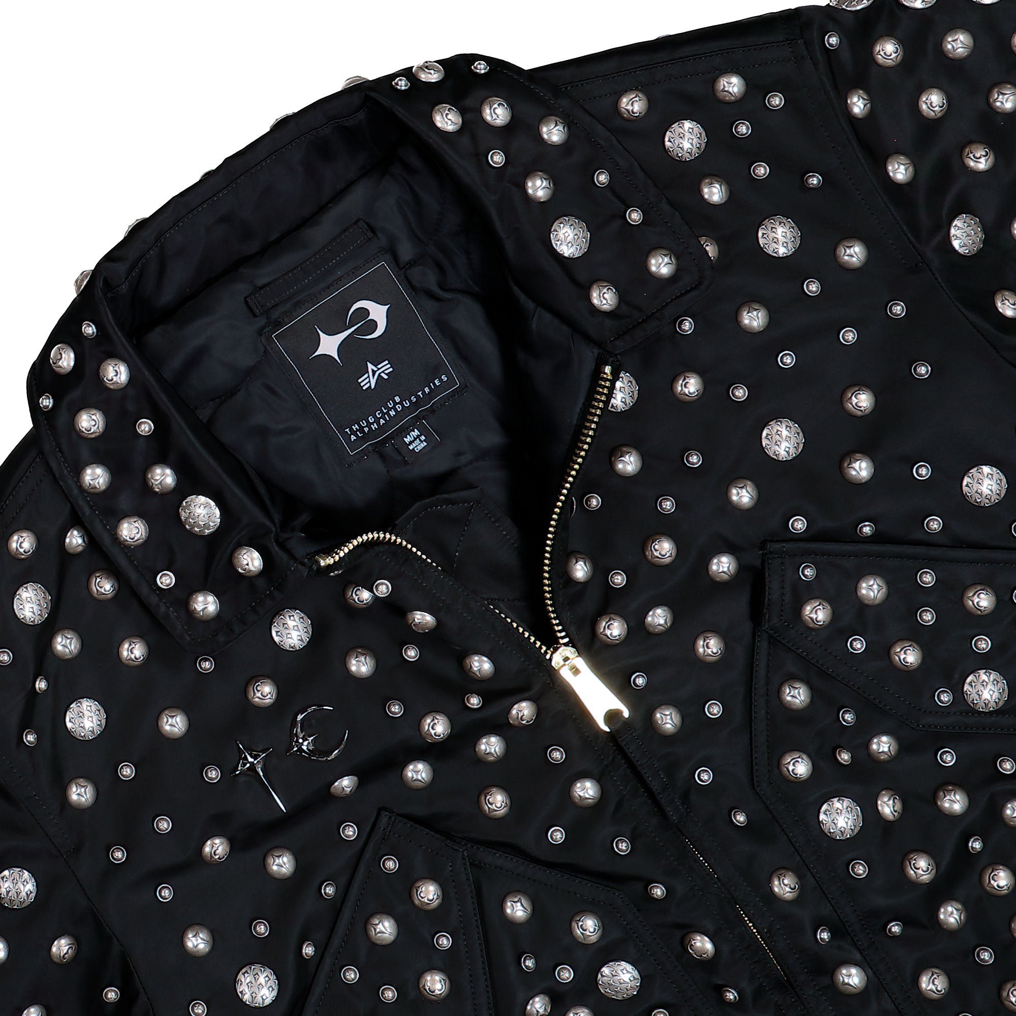 Thug Club x Alpha Industries CWU-45P All Over Rivet Edition Black Bomber & Varsity Jackets 258151-03 Detailfoto | Overkill