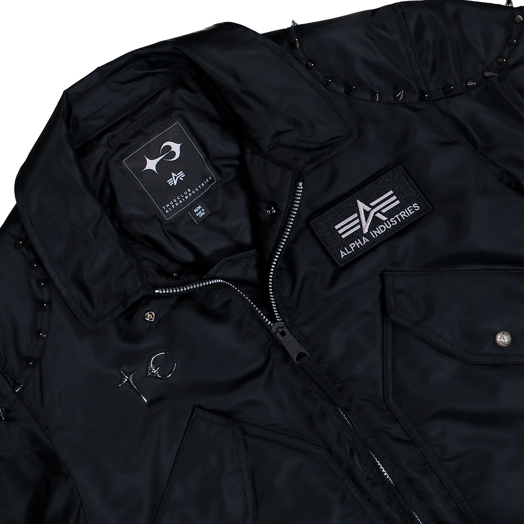 Thug Club x Alpha Industries CWU-45P Studio Edition Black Bomber & Varsity Jackets 258152-03 Detail View 1 | Overkill