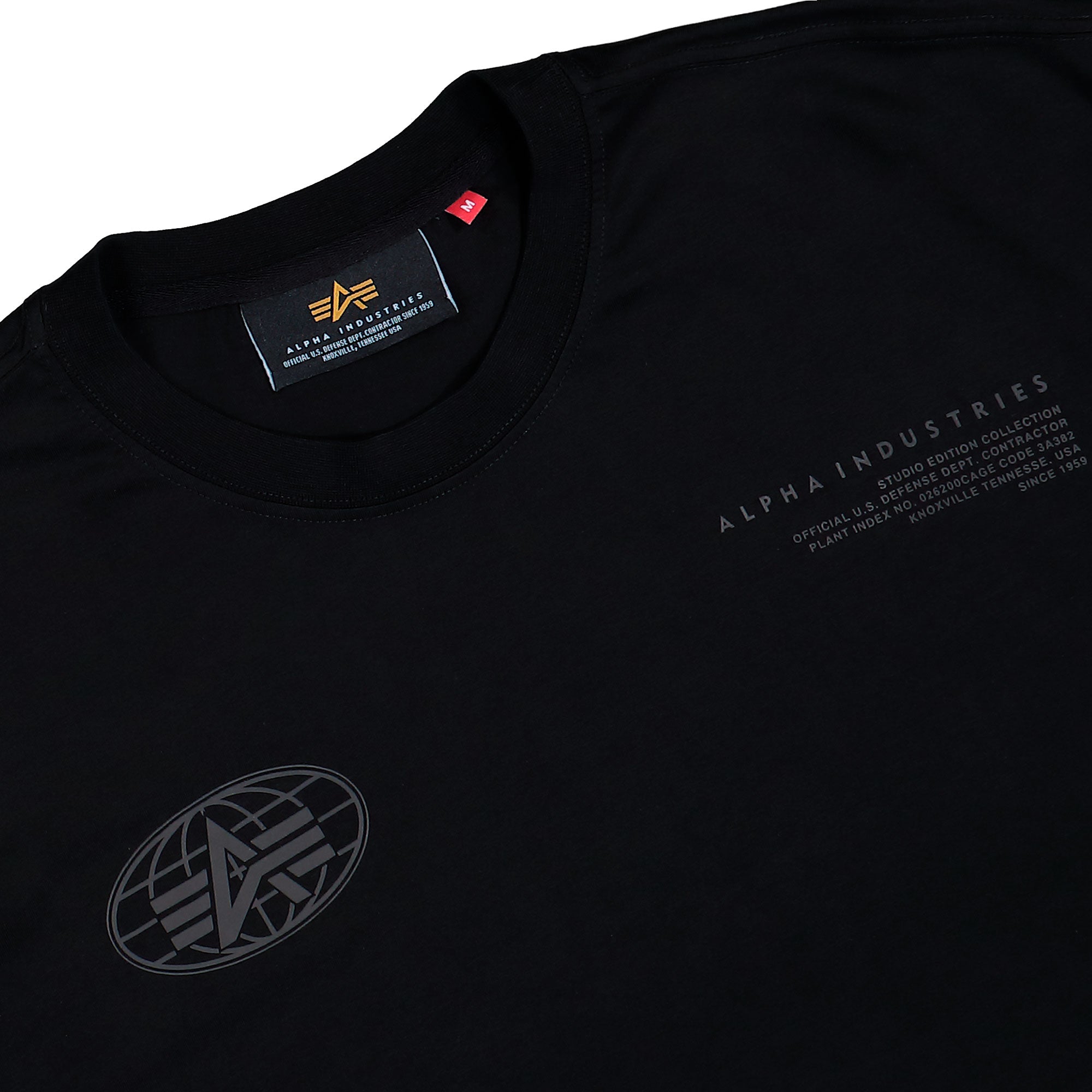 Alpha Industries World Logo Backprint T-Shirt Black T-Shirt 258514-03 Detailfoto | Overkill