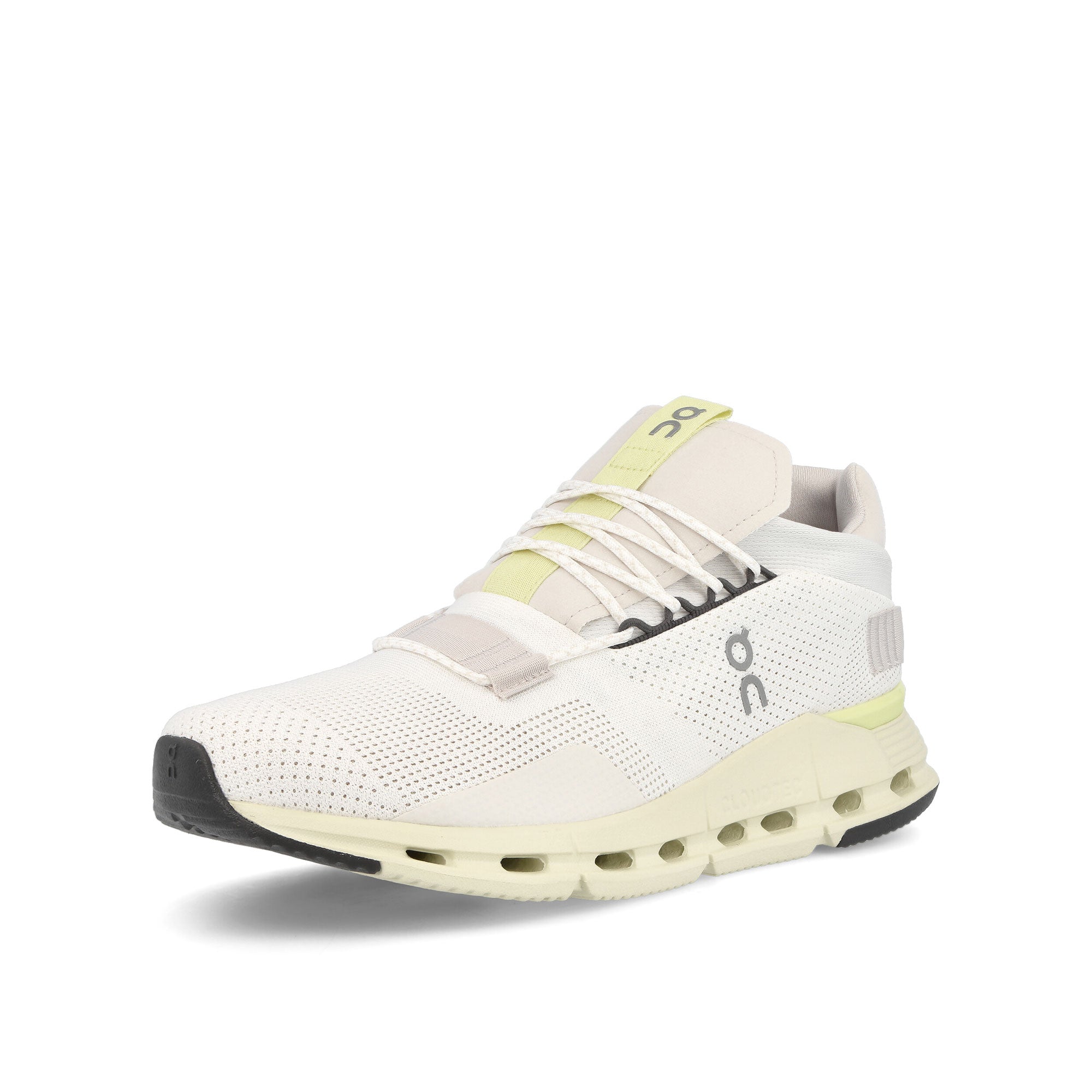 On Cloudnova Undyed-White-Seedling Low Top Sneakers Close Up | Overkill