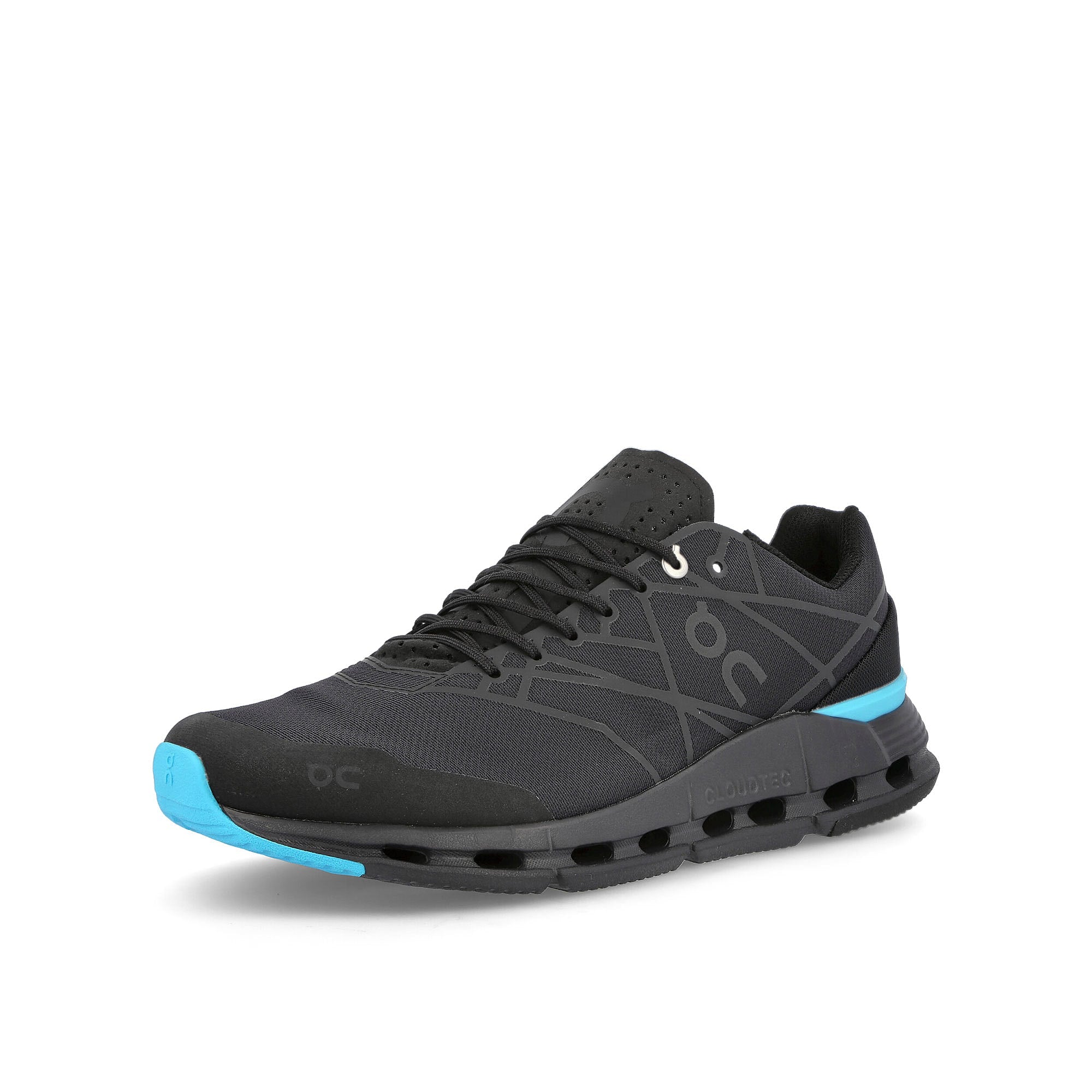 On cloudnova z5 Black / Cyan Low Top Sneakers Close Up | Overkill