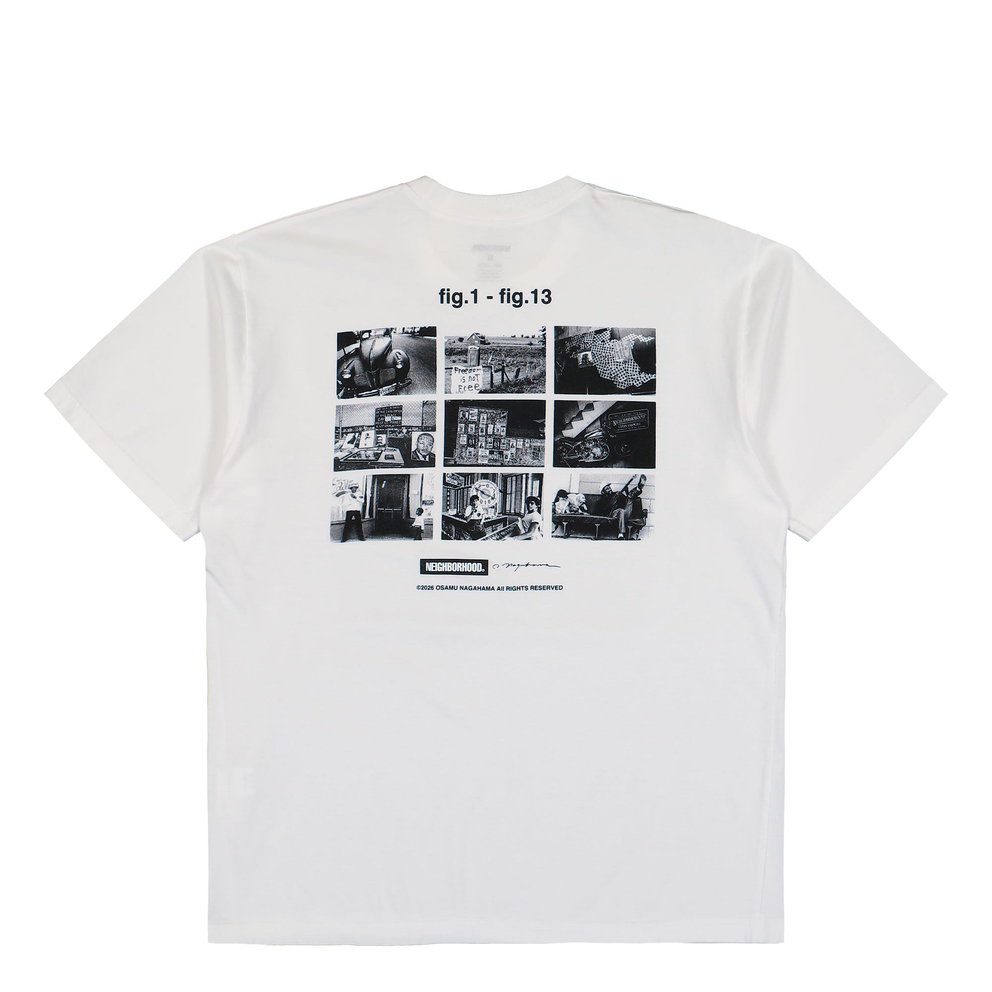 Osamu Nagahama x Neighborhood Tee SS-4 White T-Shirts 261PCNON-ST04 Close-up | Overkill