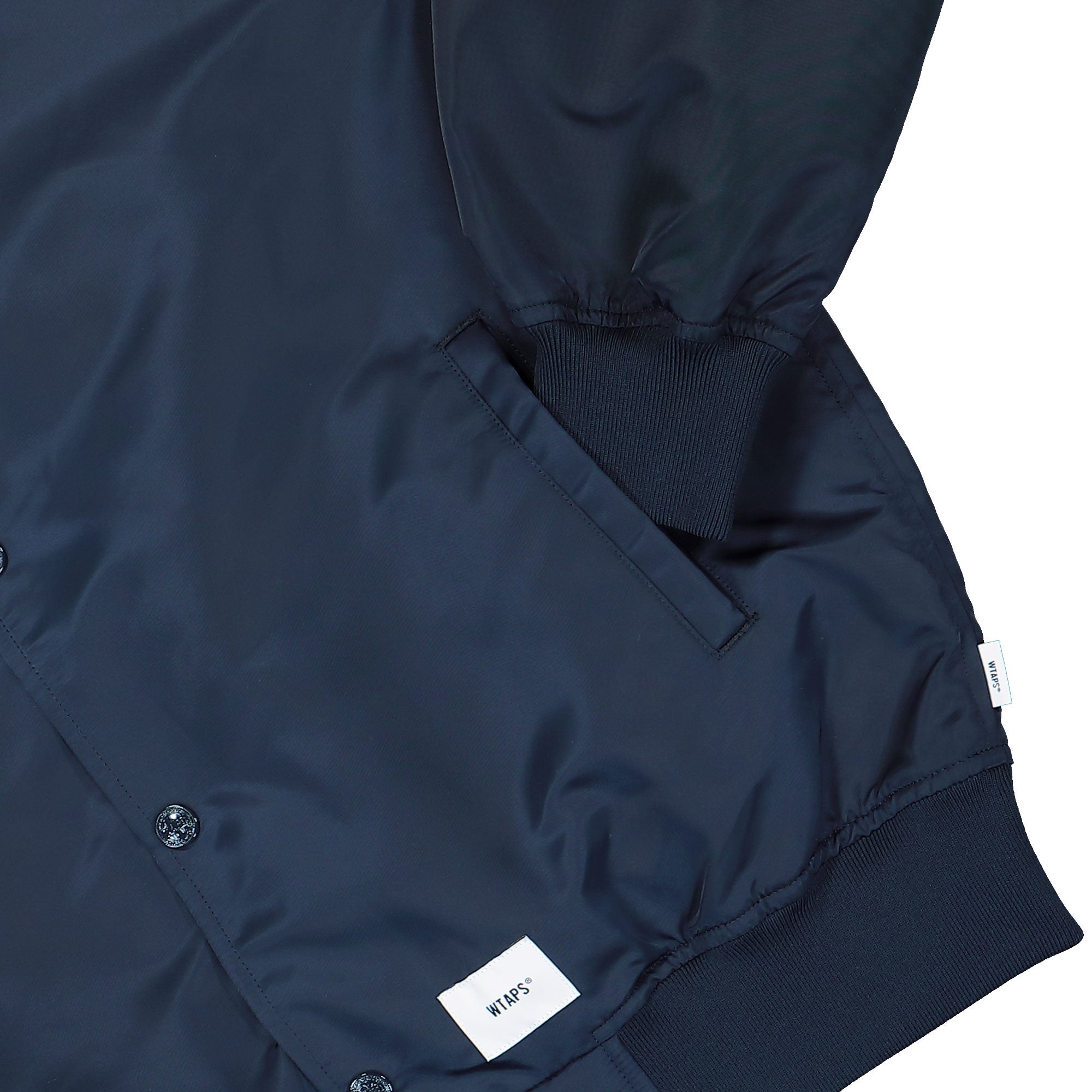 WTAPS Team / Jacket / Nylon. Twill Navy Bomber & Varsity Jacket 261TQDT-JKM01 / Navy Detail View 1 | Overkill