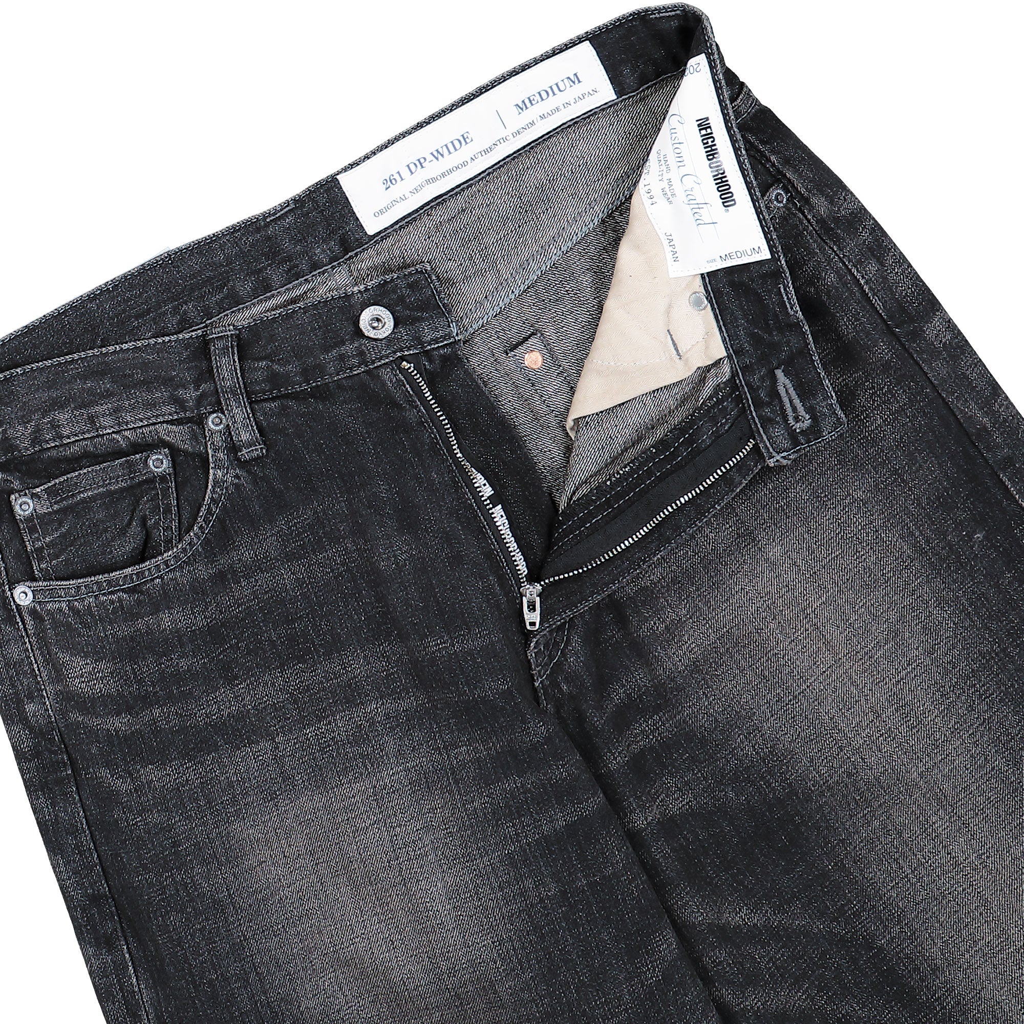 Neighborhood Washed Denim DP Wide Pants Black Jeans 261XBNH-PTM04/ Black Detail View 1 | Overkill