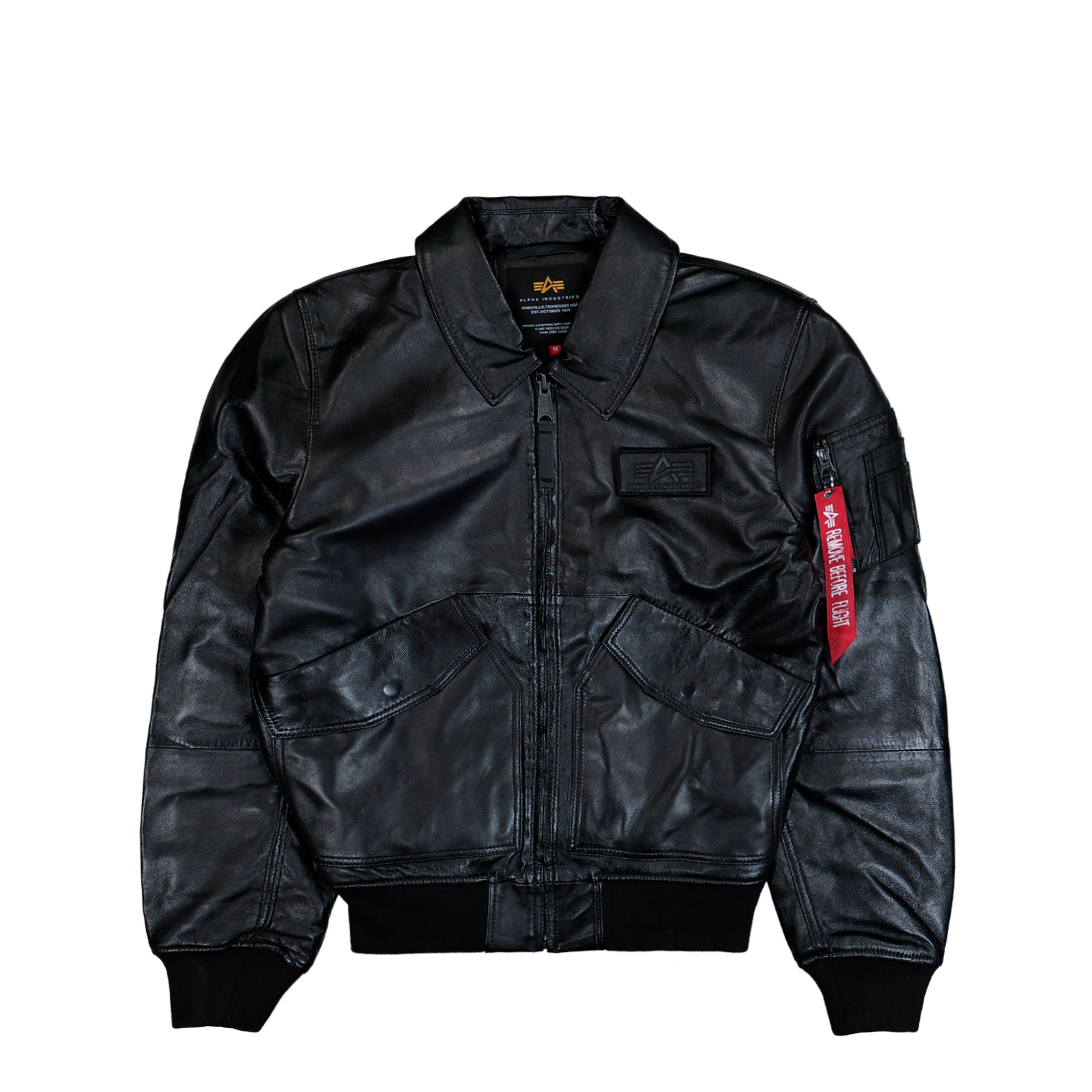 Alpha Industries CWU-45/P Leather Jacket Black Jackets 266106-03 | Overkill