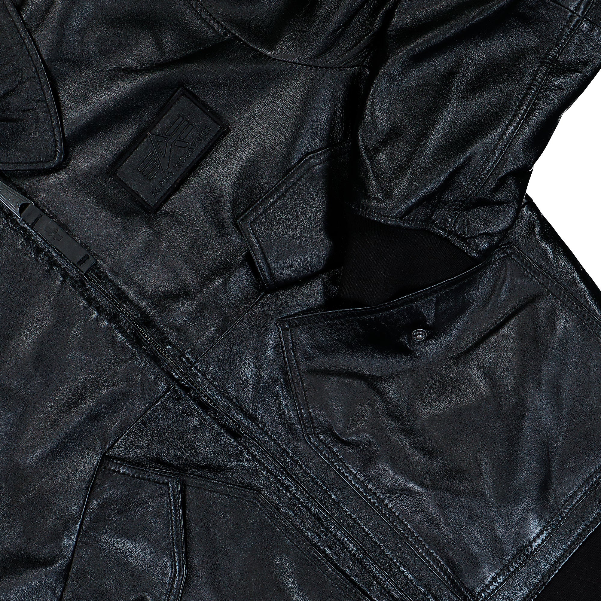 Alpha Industries CWU-45/P Leather Jacket Black Jackets 266106-03 Detail View 1 | Overkill