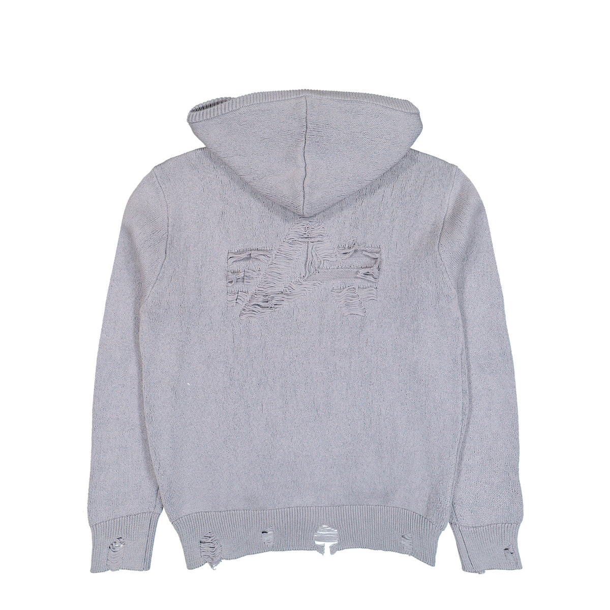 Alpha Industries Distressed Knit Hooded Jacket Silver Hoodies 268404-31 Close-up | Overkill