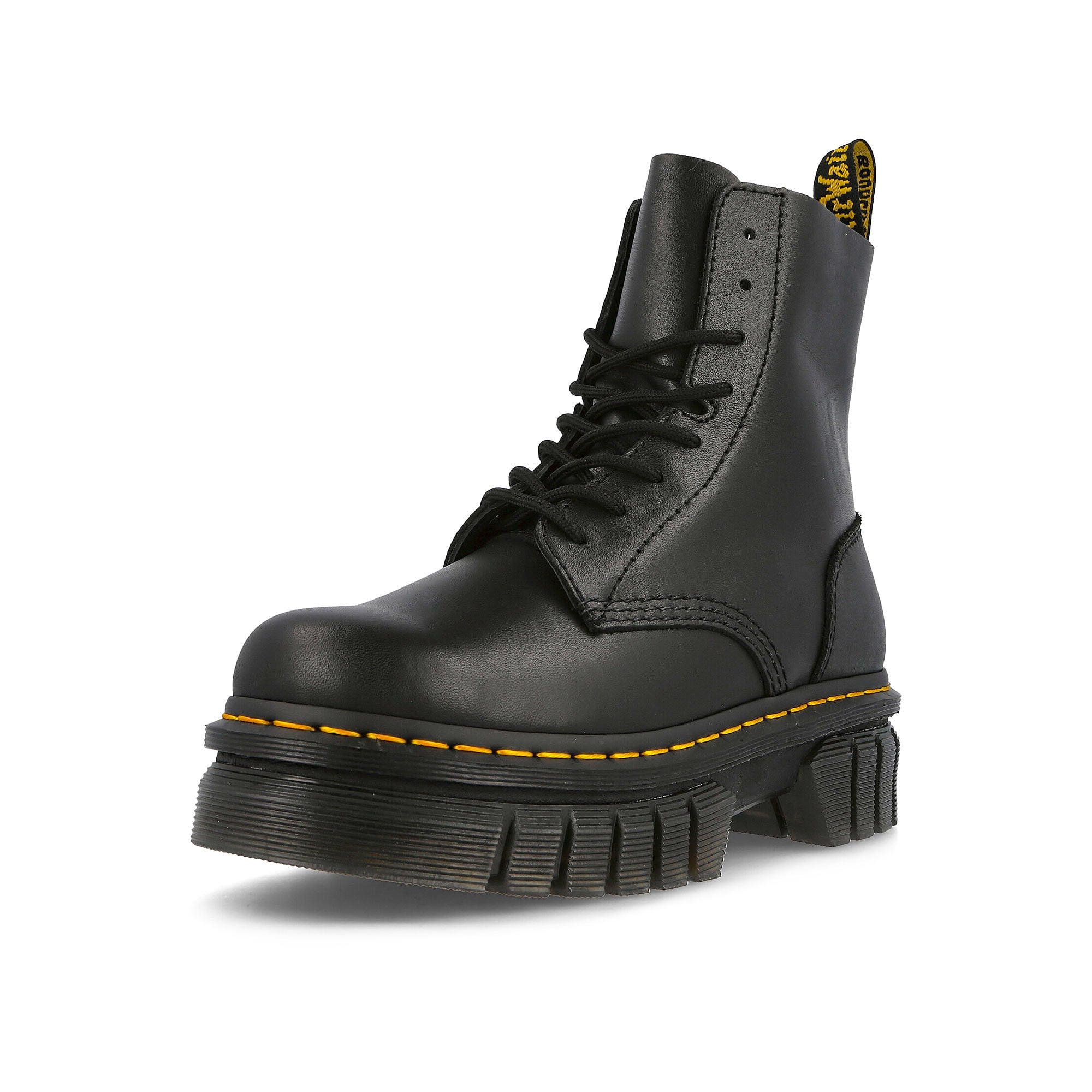 Dr. Martens audrick 8-eye boot Black Boots Close Up | Overkill
