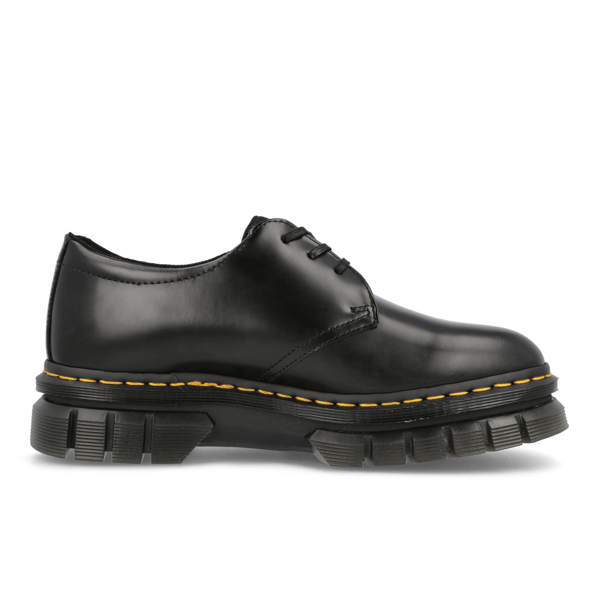 Dr. Martens Rikard 3-Eye Black Polished Loafers & Lace ups Silhouette | Overkill