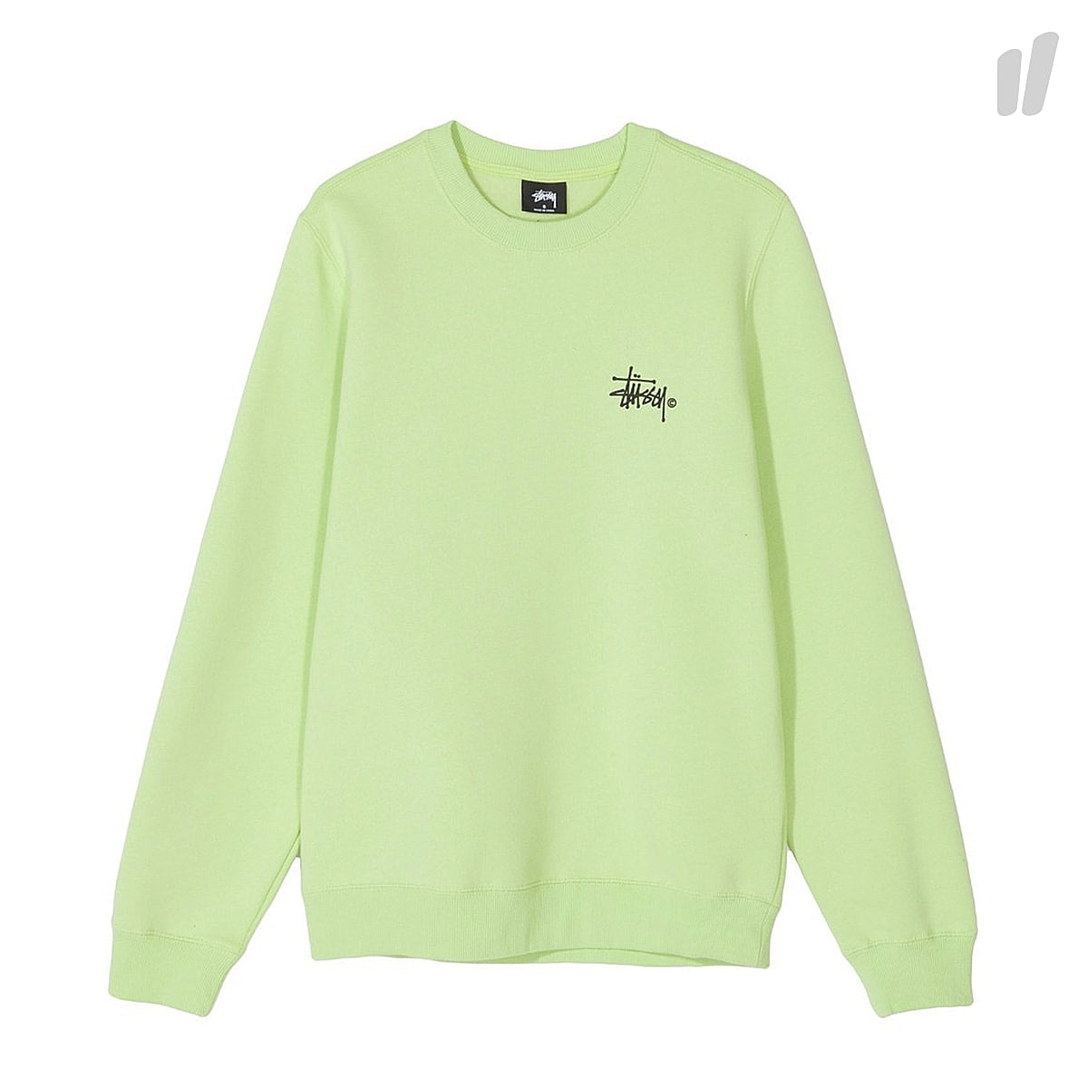 Stussy Wmns Basic Logo Crew Pale Green Sweatshirts 2911096 / 0453 | Overkill