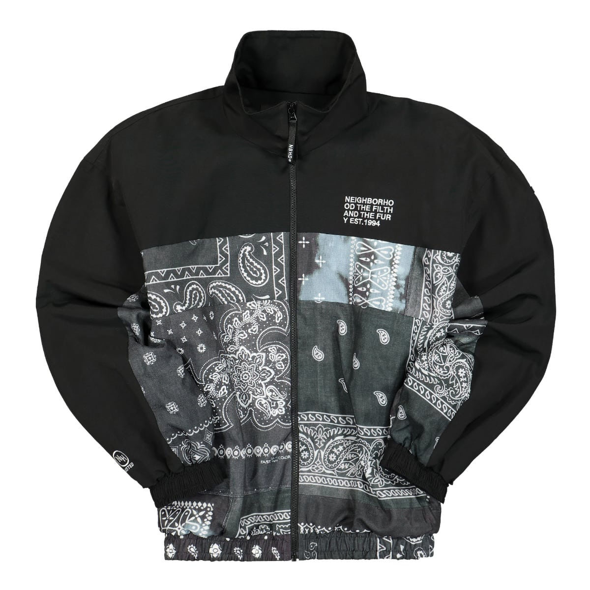 Neighborhood Bandana Chopped Track Jacket Black Jackets 212AQNH-JKM03 | Overkill