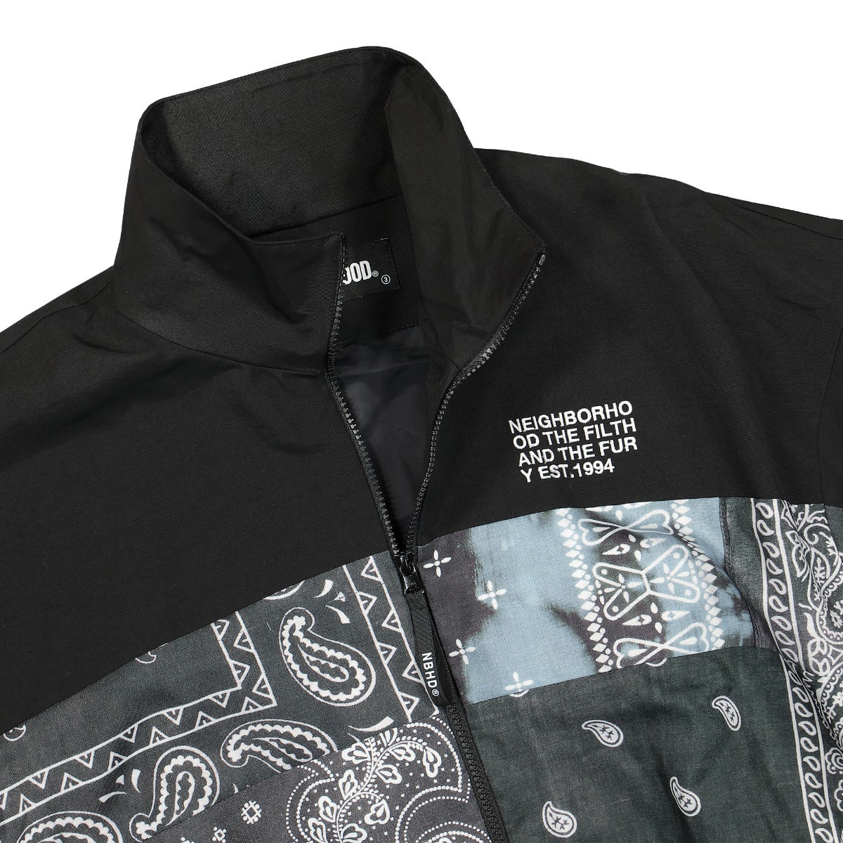 Neighborhood Bandana Chopped Track Jacket Black Jackets Close-up | Overkill