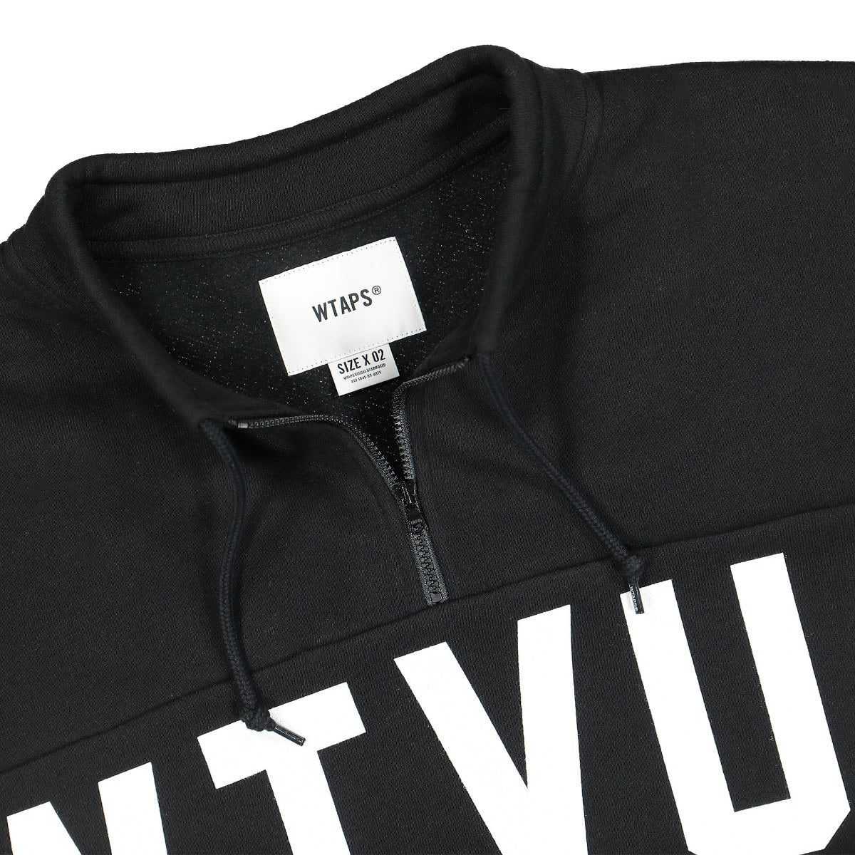WTAPS Stencil Mid Zip Copo Black Sweatshirts Close-up | Overkill