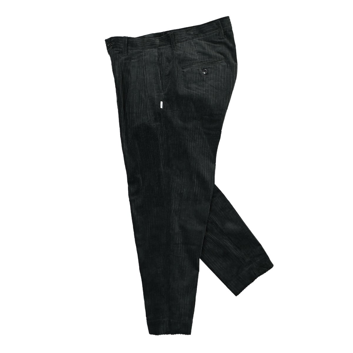 WTAPS Tuck 02 Corduroy Trousers Black Casual Pants Close-up | Overkill