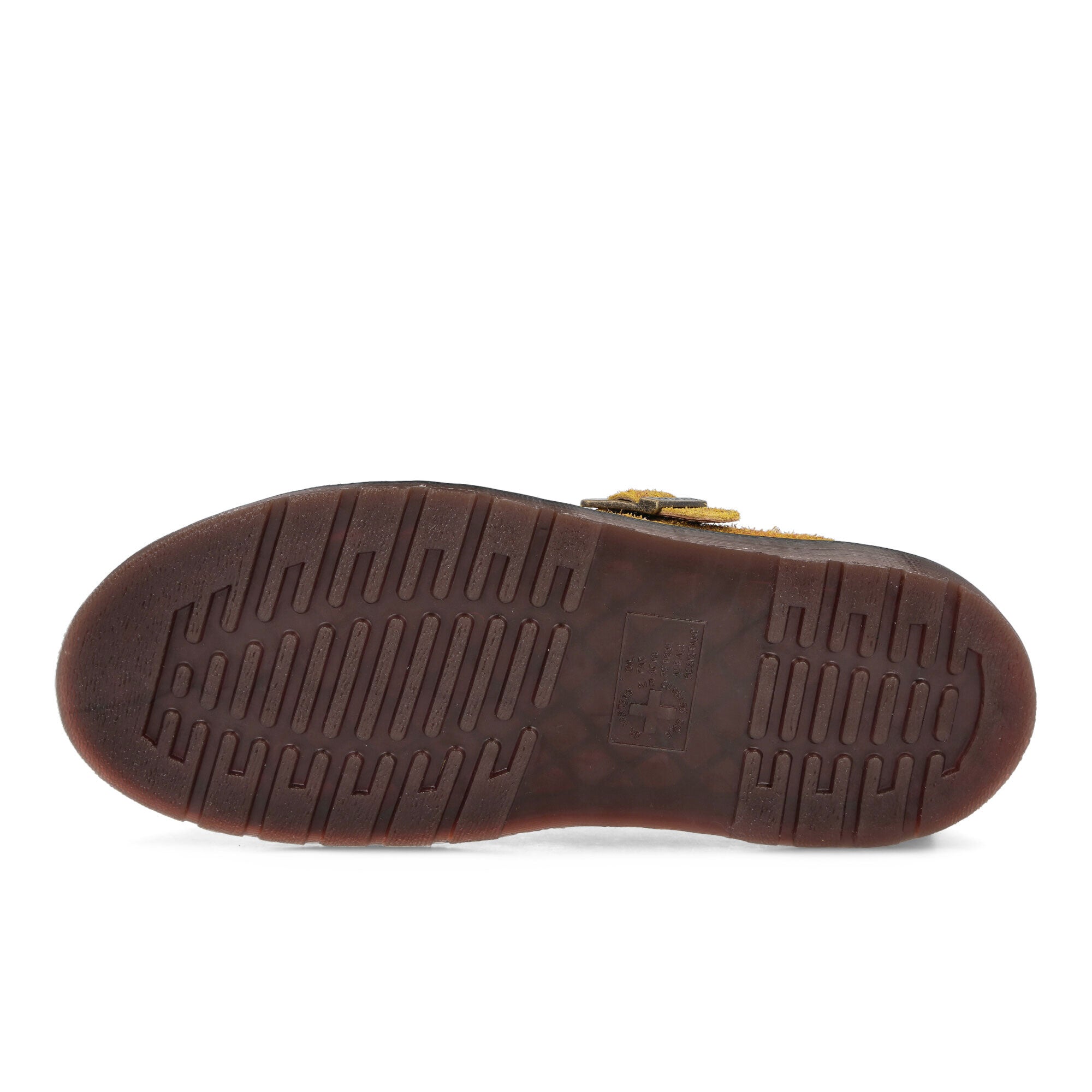 Dr. Martens Isham Marbled Slingback Mules Brown-Mustard Marbled Hairy Suede Slides, Sandals & Slippers Detail View 1 | Overkill