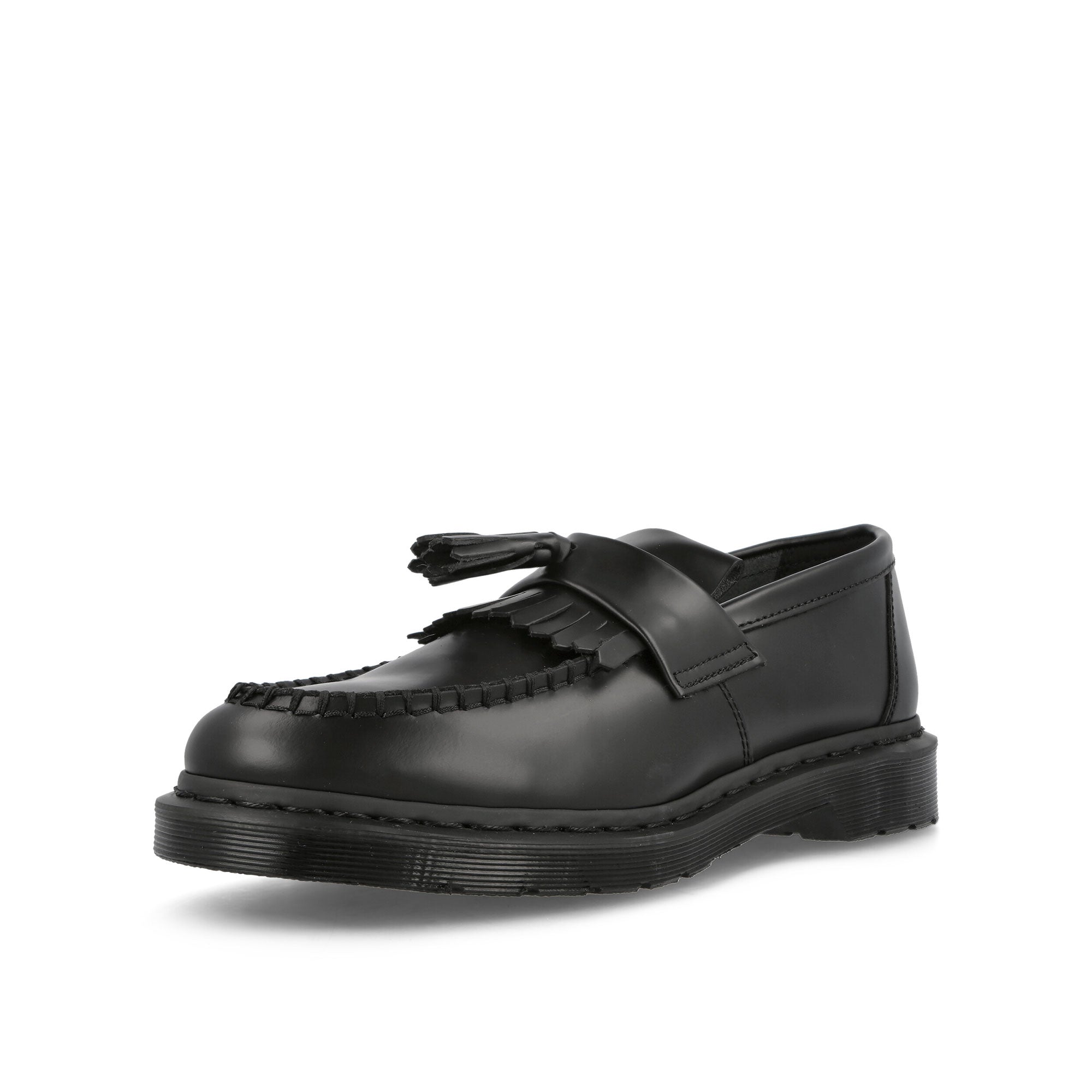 Dr. Martens Adrian Mono Black Smooth Loafers & Lace ups Close Up | Overkill