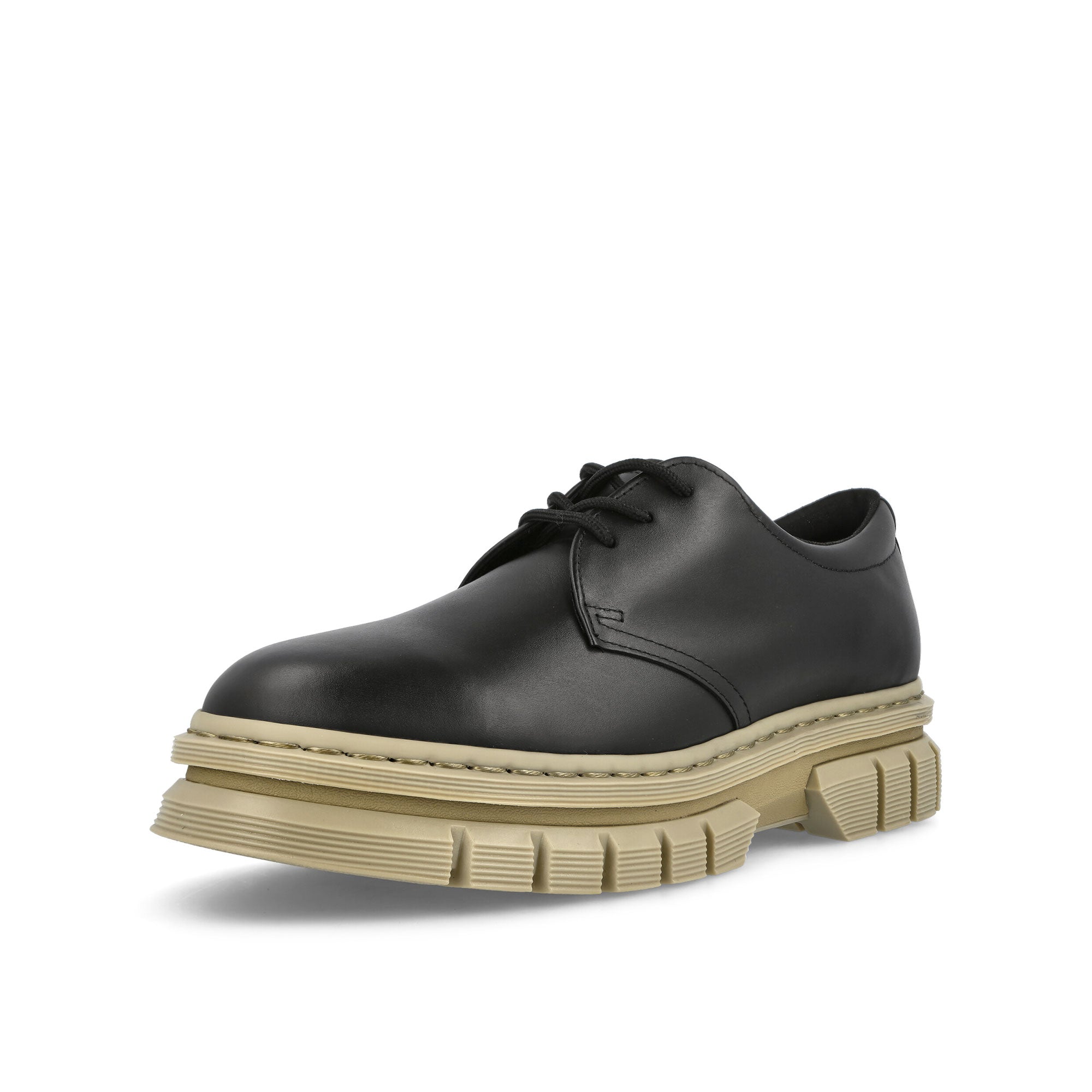 Dr. Martens Rikard 3I Black Polished Lucido Loafers & Lace ups Close Up | Overkill
