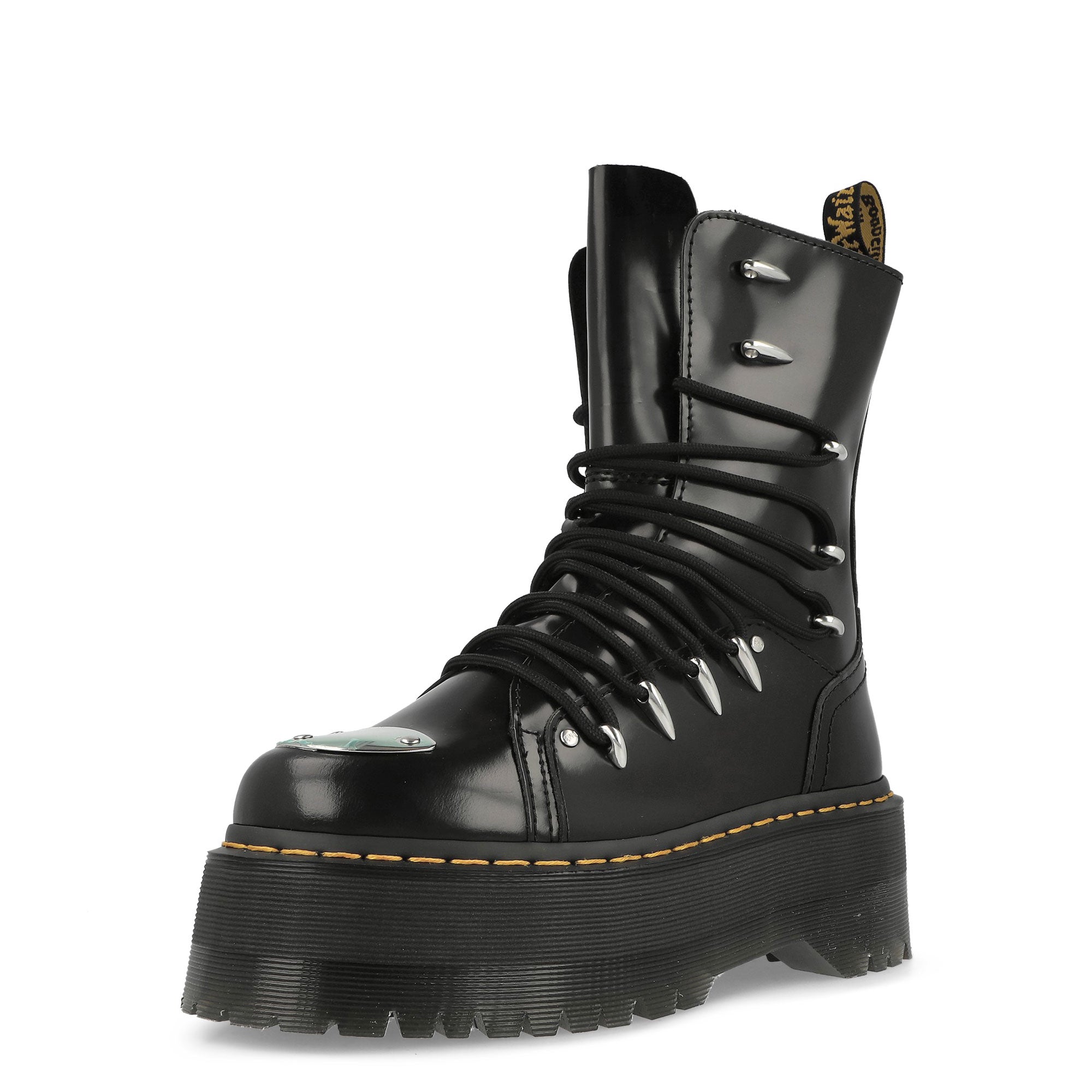 Dr. Martens Jadon Hi LTT Max Black Boots Close Up | Overkill