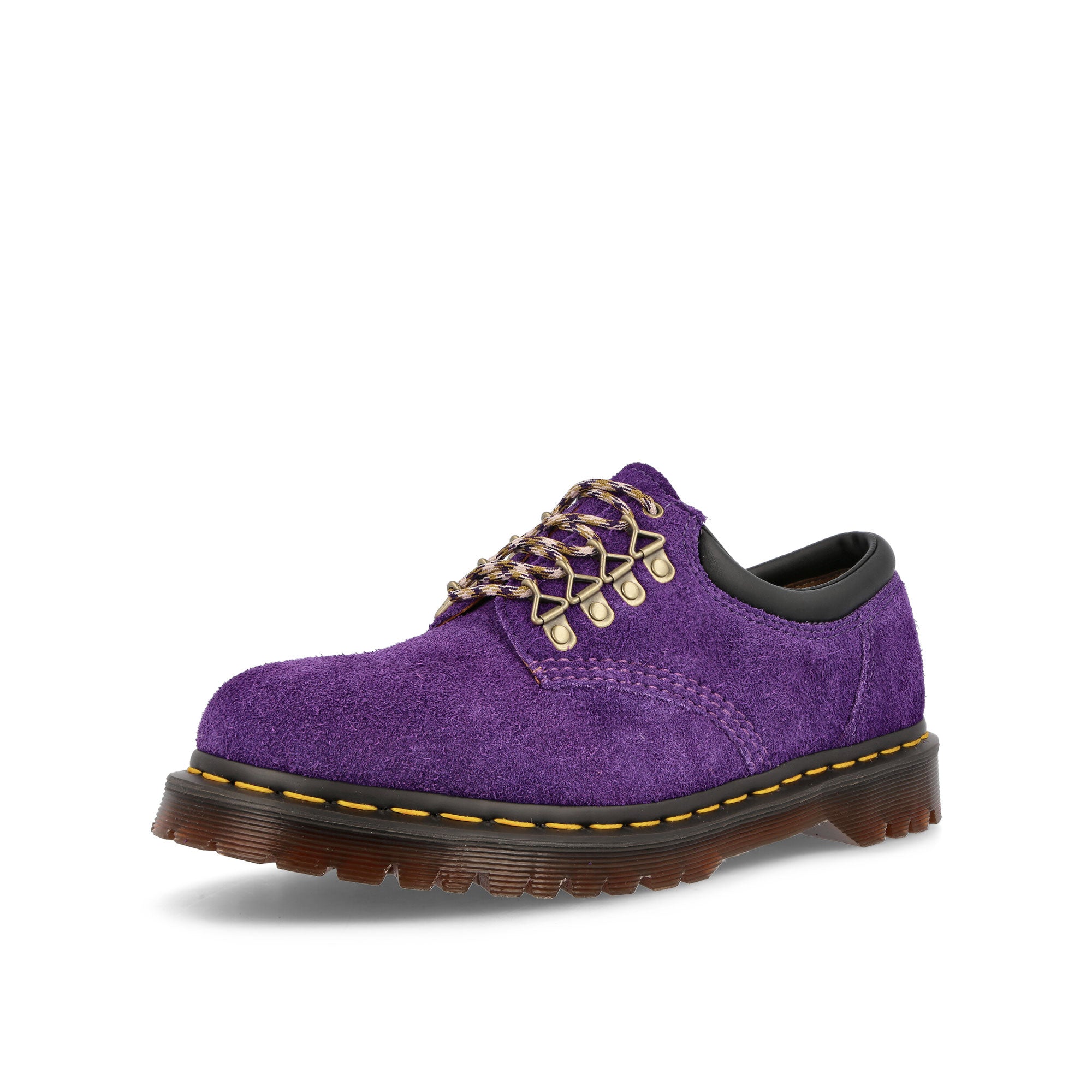 Dr. Martens 8053 Rich Purple Long Napped Suede Loafers & Lace ups Close Up | Overkill