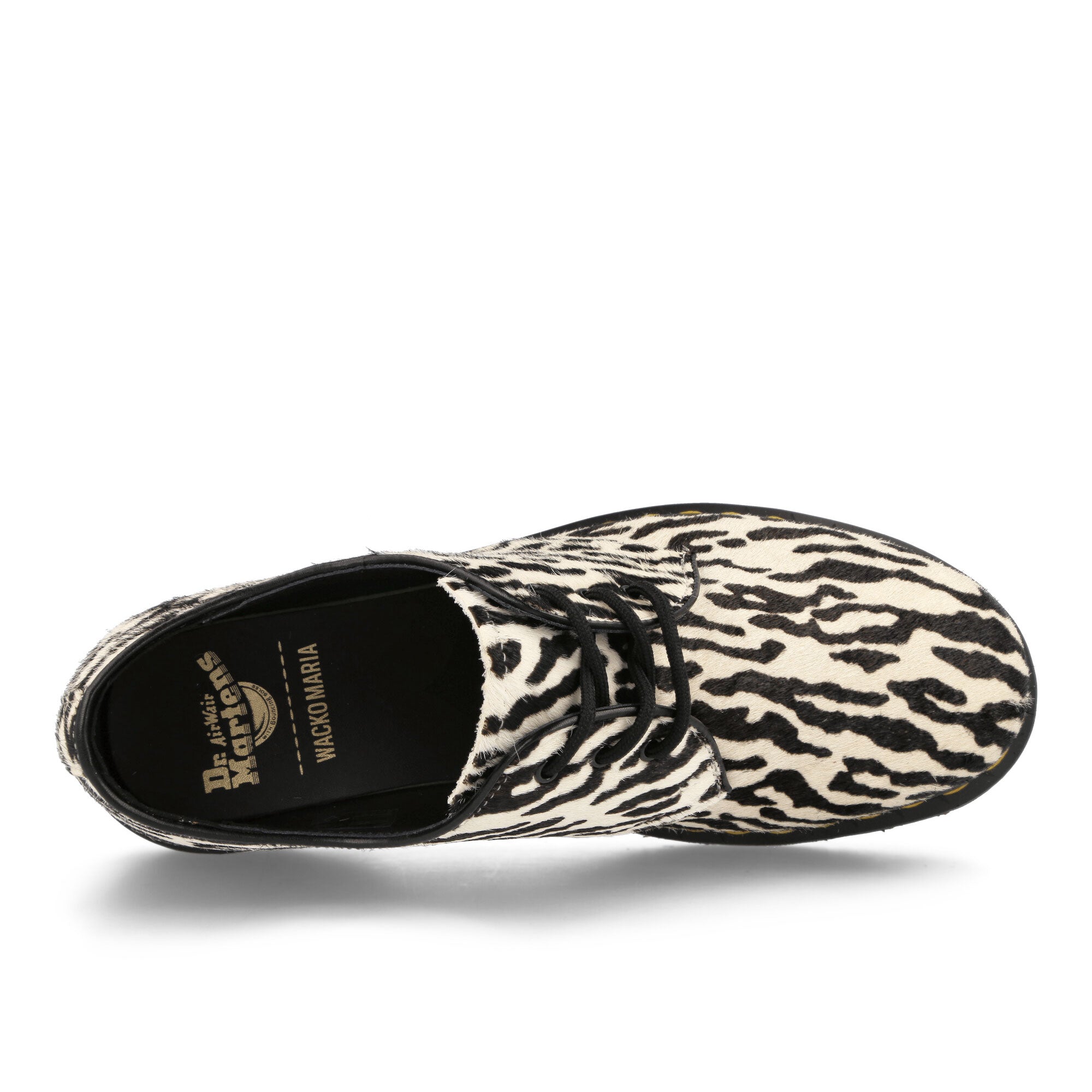 Dr. Martens 1461 Black + White Tiger Camo Hair On Loafers & Lace ups Detailfoto | Overkill