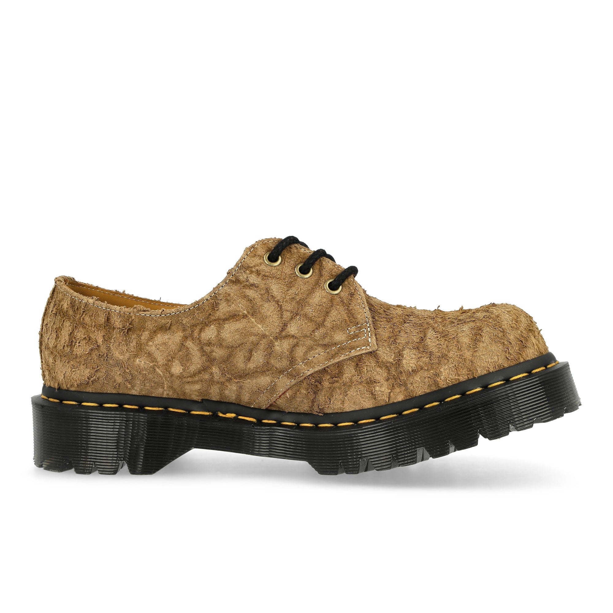 Dr. Martens 1461 Bex Emboss Suede Oxford Shoes Savannah Tan Heavy Emboss Hairy Suede Loafers & Lace ups Silhouette | Overkill