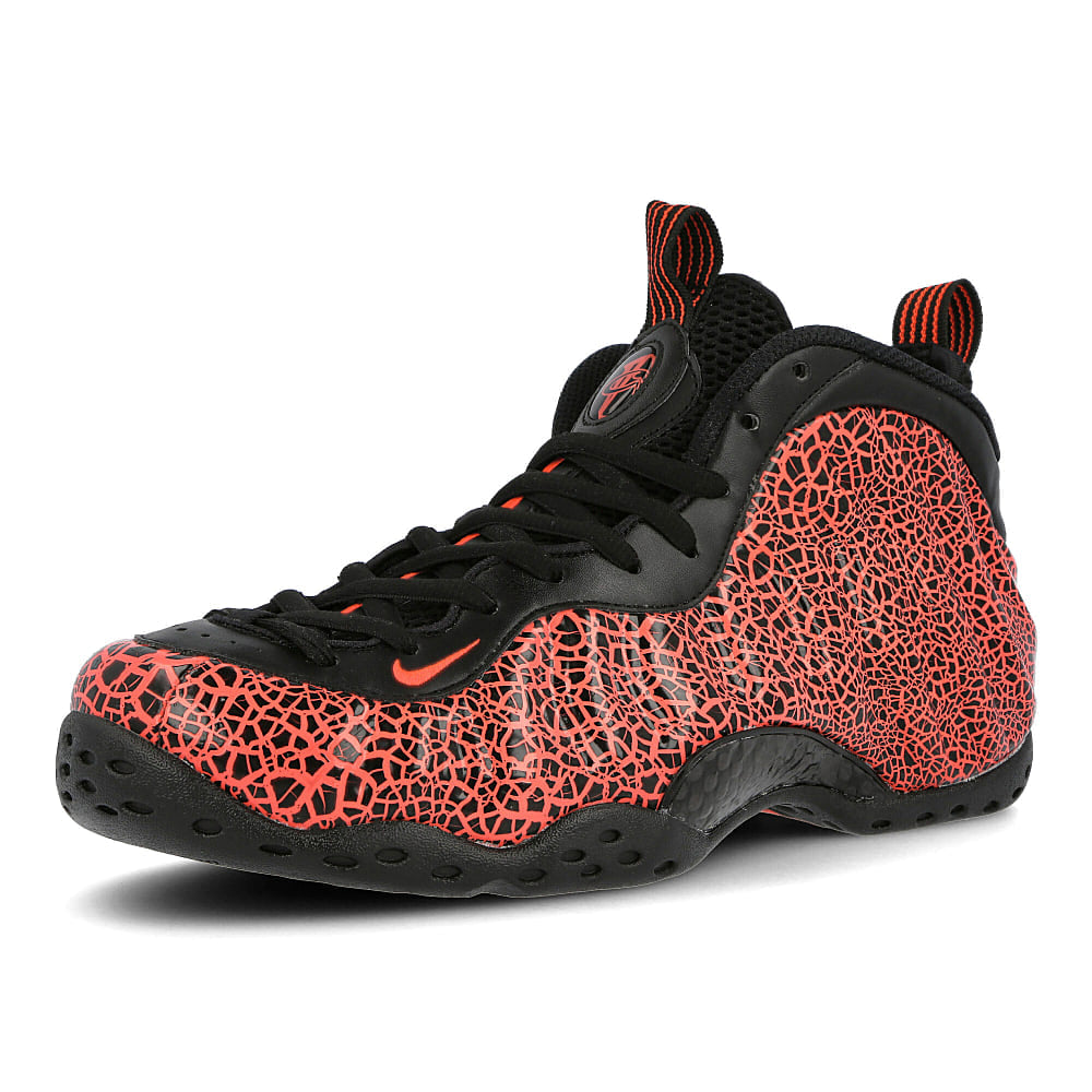 Nike air foamposite one Black-Bright Crimson - Total Crimson High Top Sneakers Close Up | Overkill