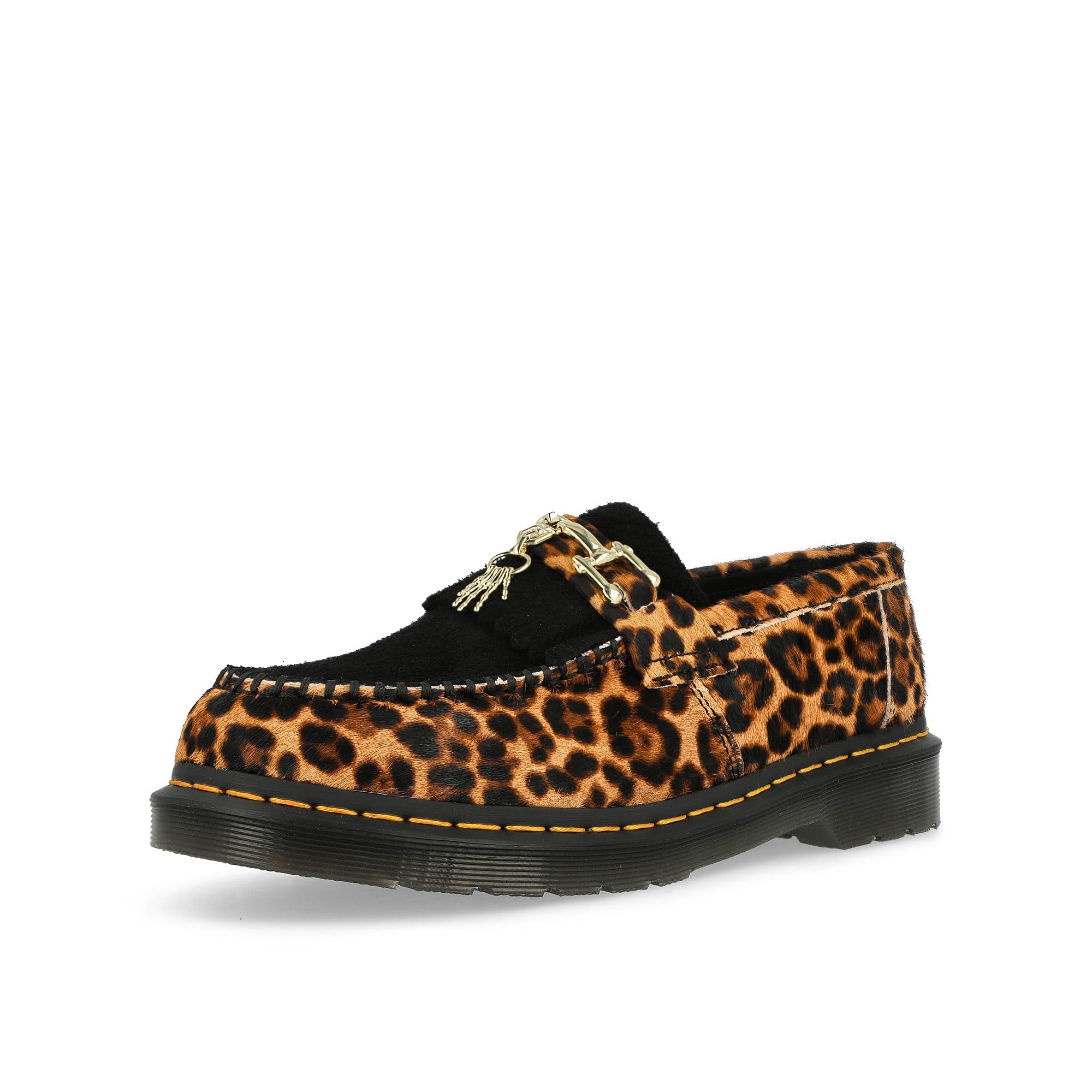 Dr. Martens Adrian Bone Snaffle Loafers Archive Leopard + Black Hair On + Desert Oasis Suede Loafers & Lace ups Close Up | Overkill