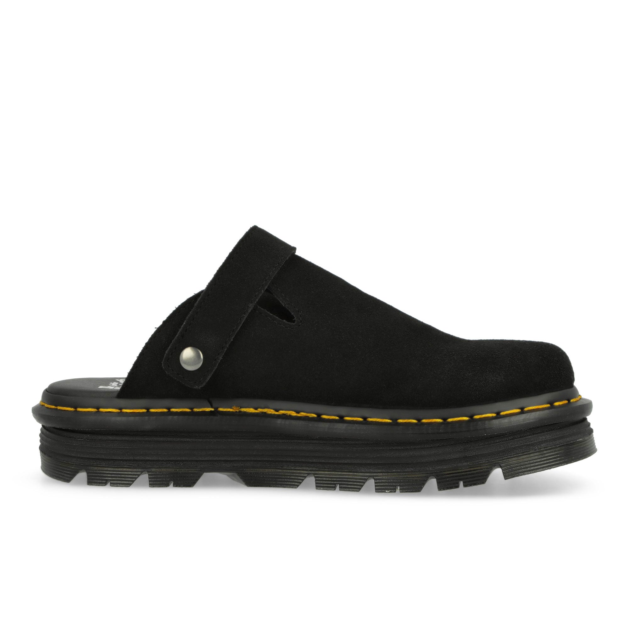 Dr. Martens Zebzag Mule Suede Black Slides, Sandals & Slippers Silhouette | Overkill