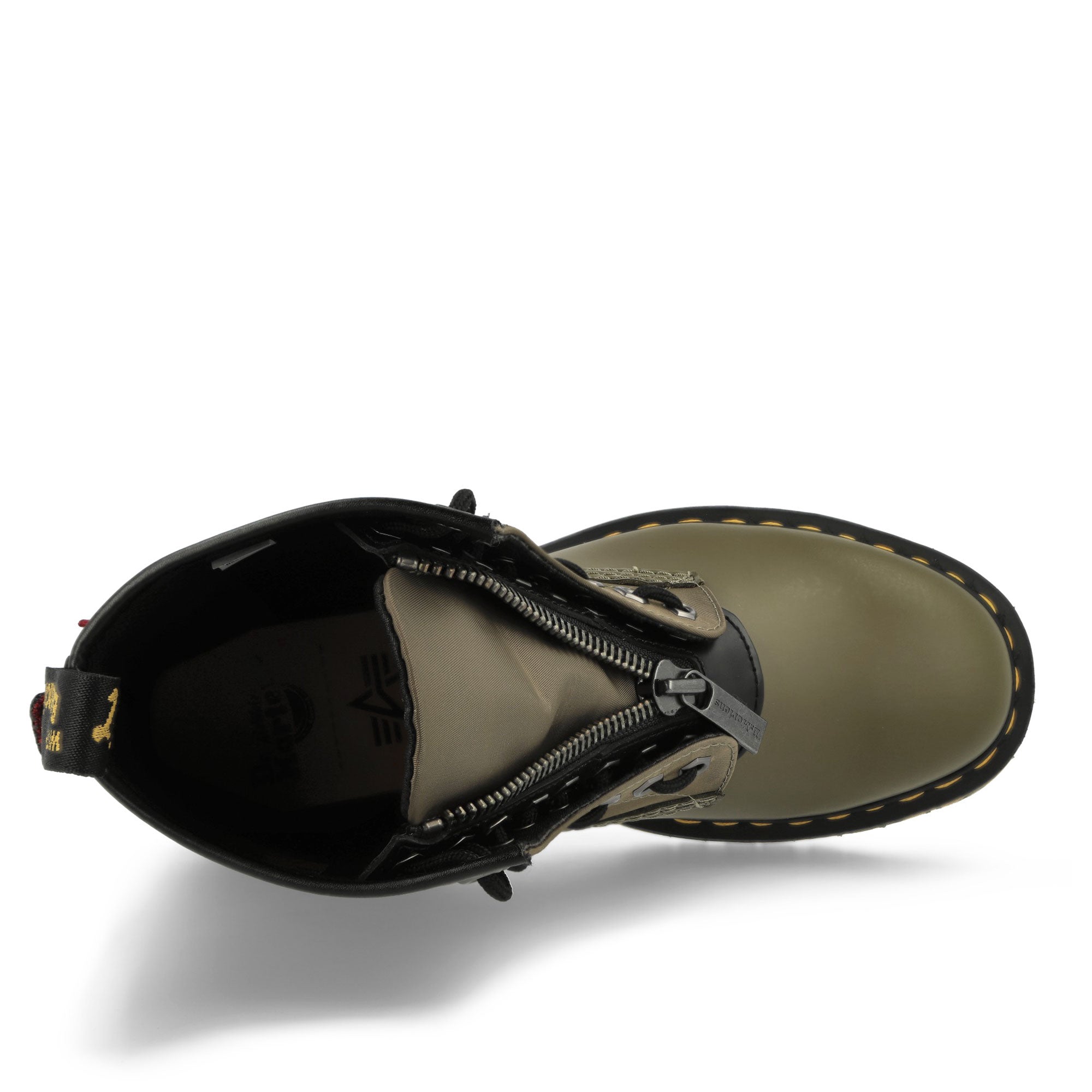 Dr. Martens Alpha Industries x Dr. Martens 1460 Ben Black Olive Boots Detail View 1 | Overkill