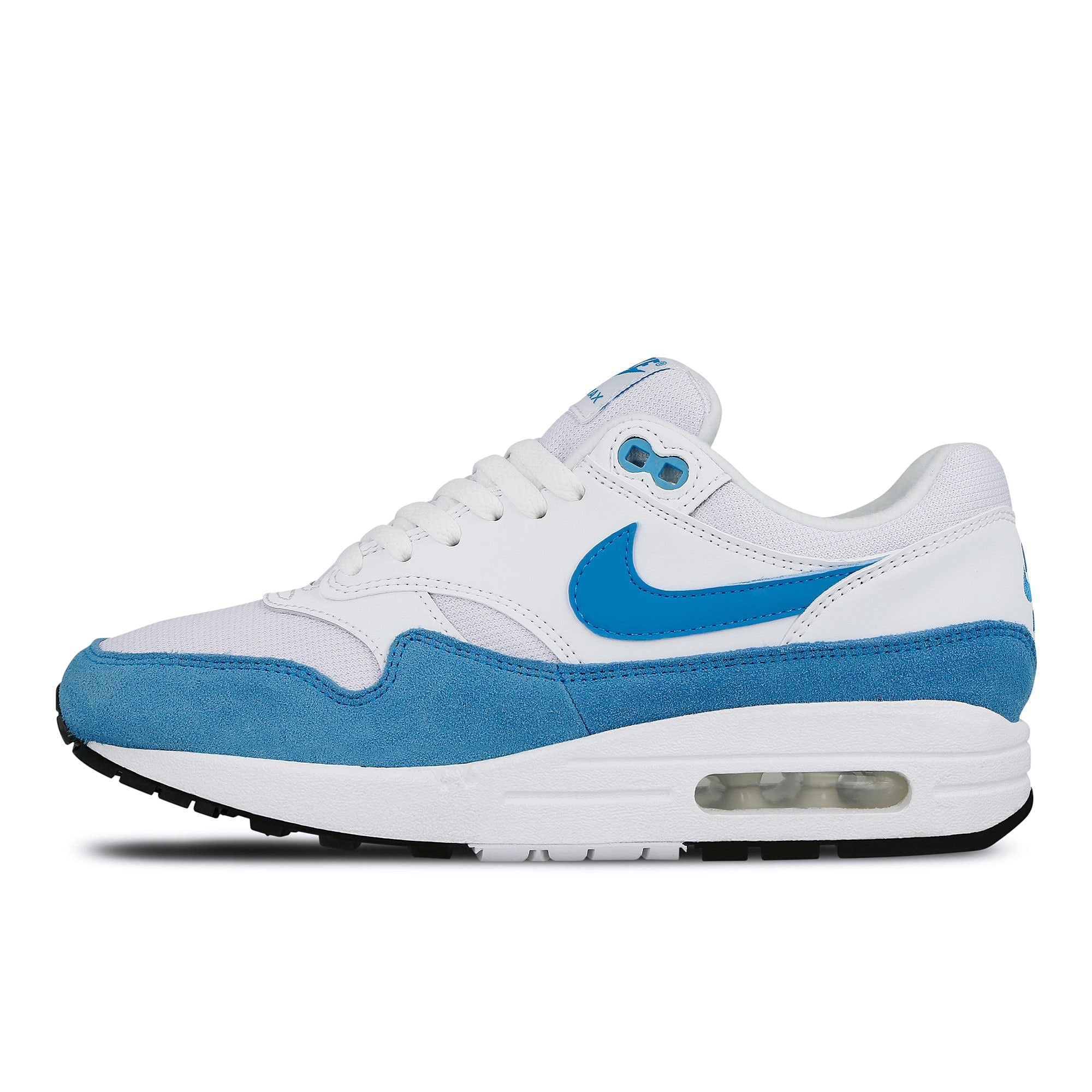 Nike wmns air max 1 White-LT Blue Fury - Black Low Top Sneakers 319986 117 | Overkill