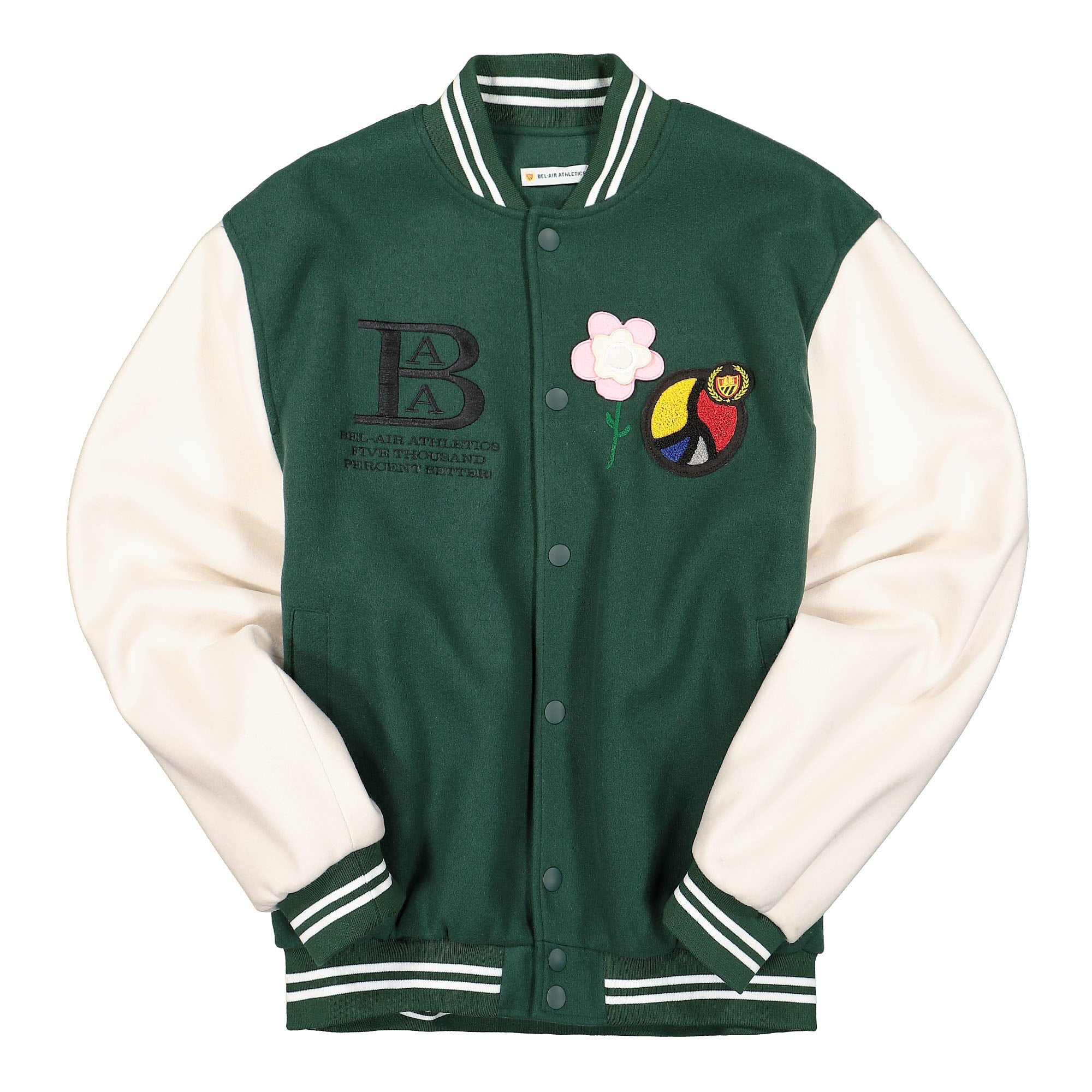 Bel-Air Athletics BAA 5000% Varsity Jacket Chalk White / Ivy Bomber & Varsity Jackets 31BELH01R | Overkill