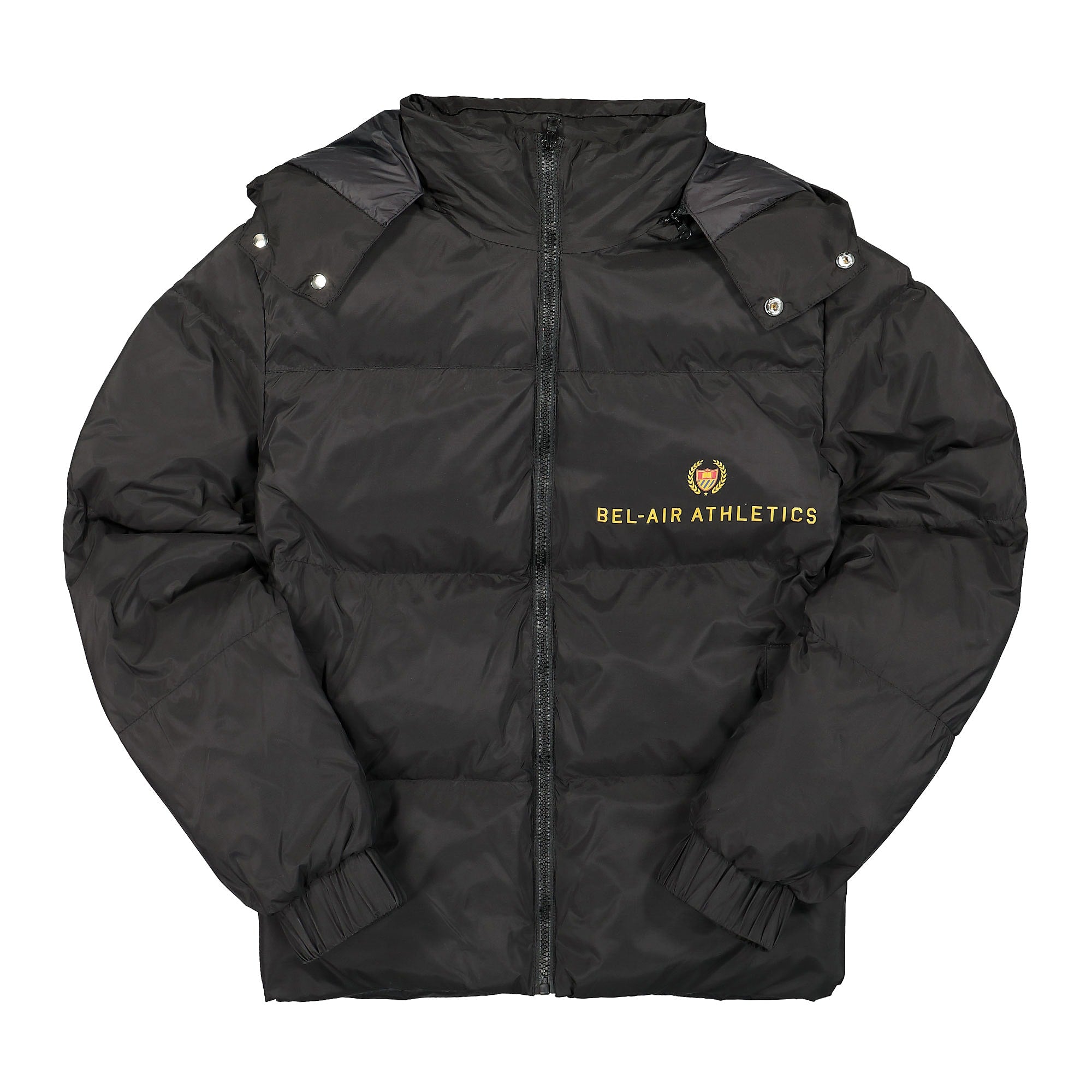 Bel-Air Athletics Academy Solid Puffer Jacket Vintage Black Puffer Jackets 31BELH502 | Overkill